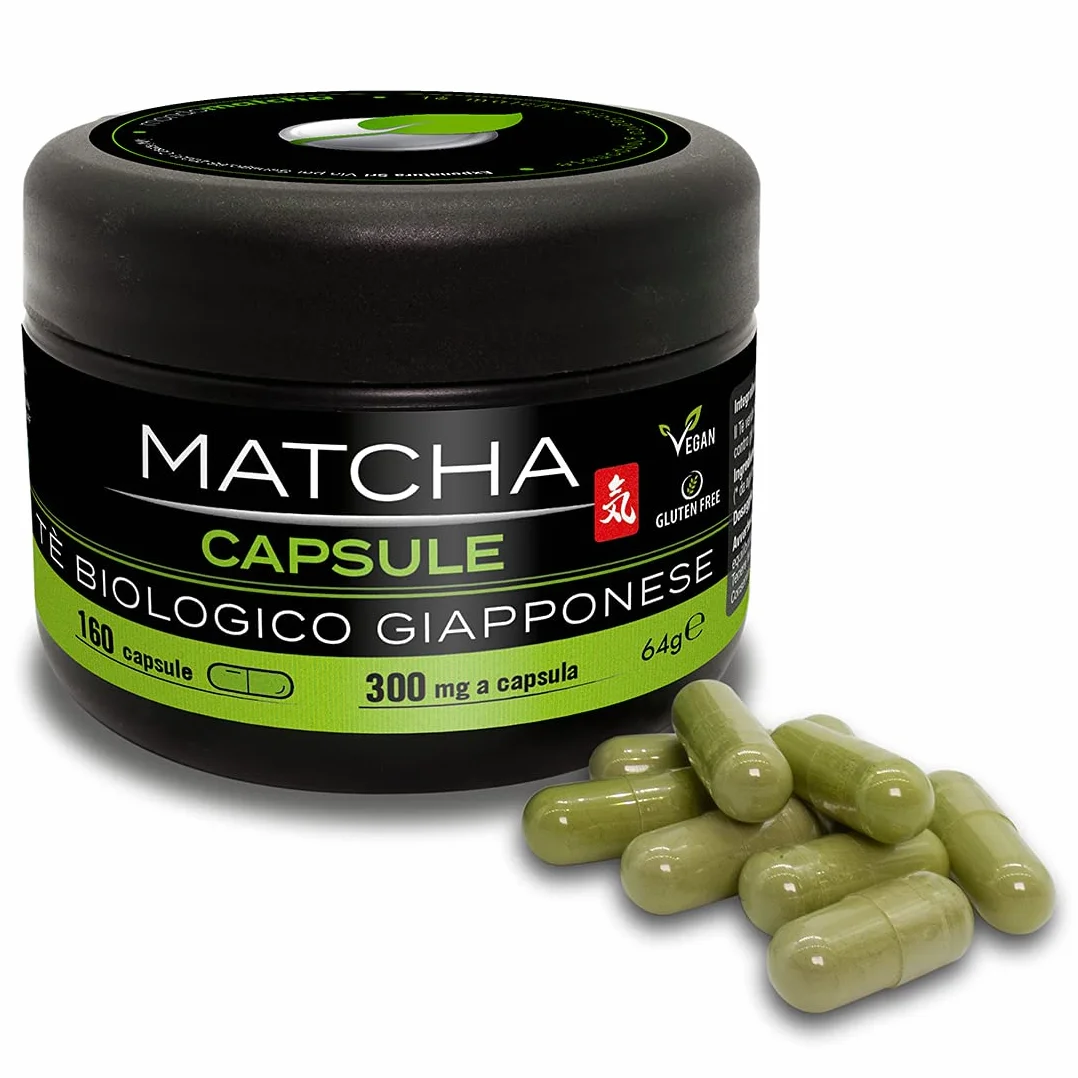 mondomatcha - Tè Verde Matcha Biologico Giapponese – 160 Capsule – Integratore 100% Vegano - Potente antiossidante - Puro e Naturale - Adatto a Vegani e Vegetariani - SENZA ADDITIVI
