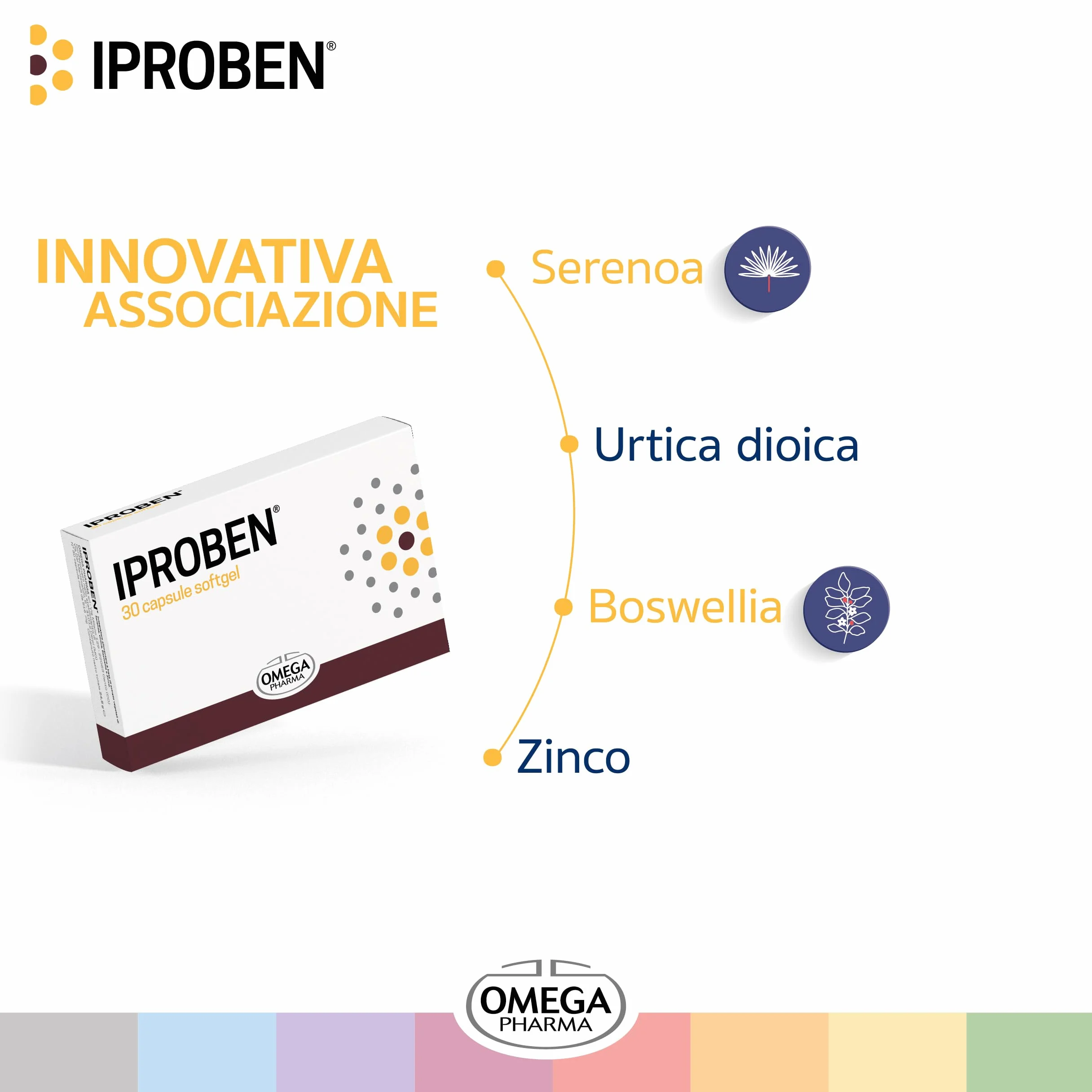 Omega Pharma Iproben Integratore Alimentare Prostata 30 Capsule