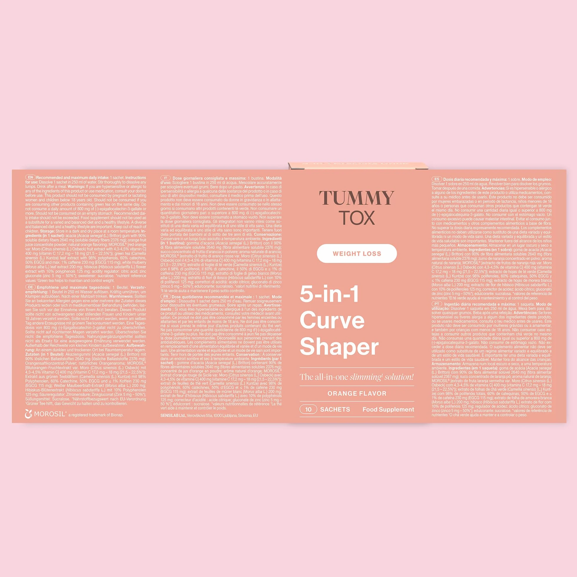 Curve Shaper 5-in1 - con Morosil, Te Verde, Ibisco, Vitamin C - Fornitura per 30 giorni - con E-book Gratis - Tummy Tox