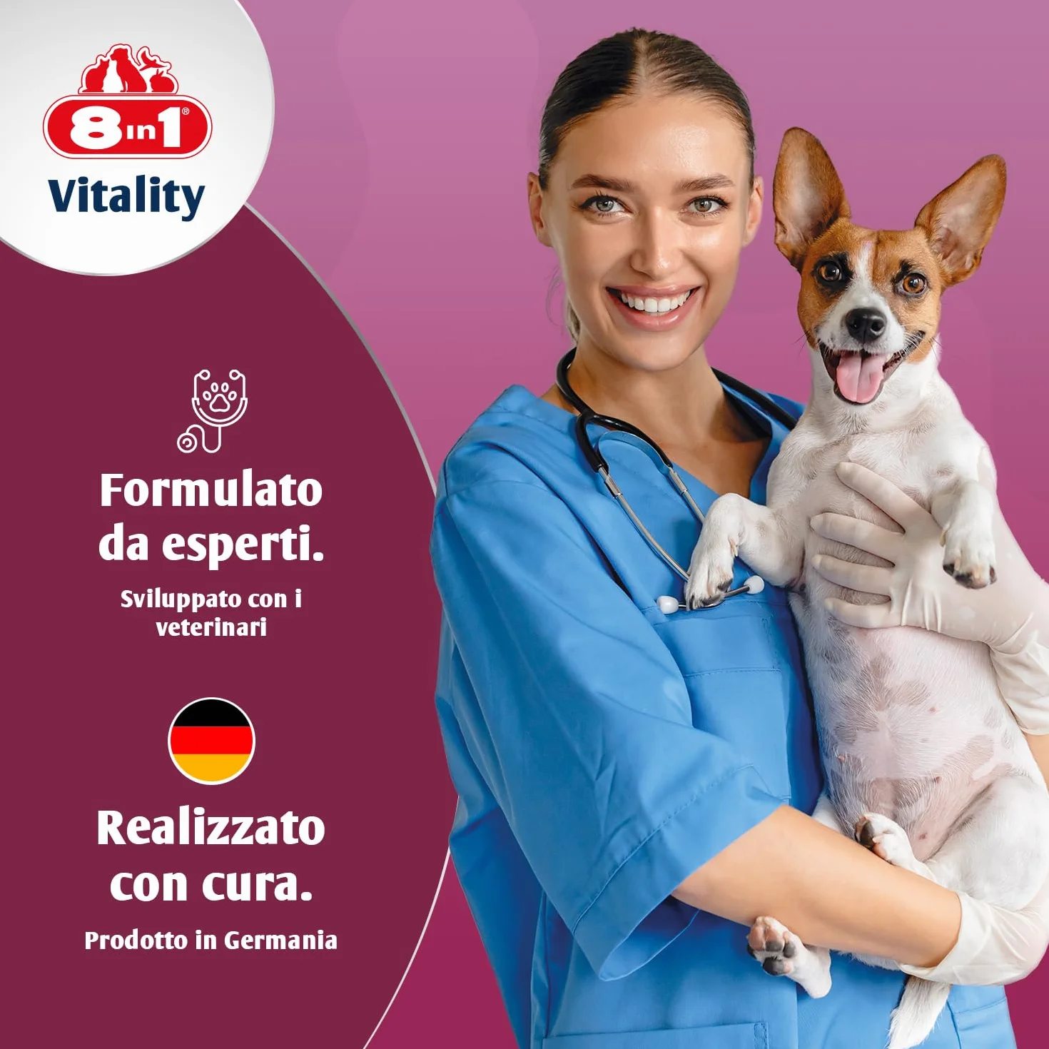8in1 Compresse di Lievito di Birra per cani - Supporto per pelle e pelo, 1 lattina (260 compresse)
