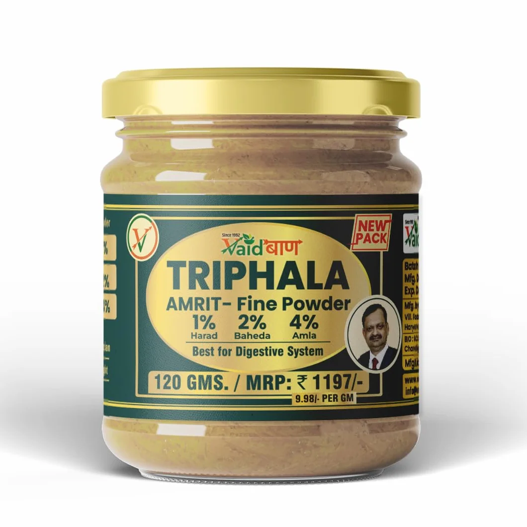 Vaidban Triphala Fine Powder/Churna - Migliora la digestione (120 Gm)