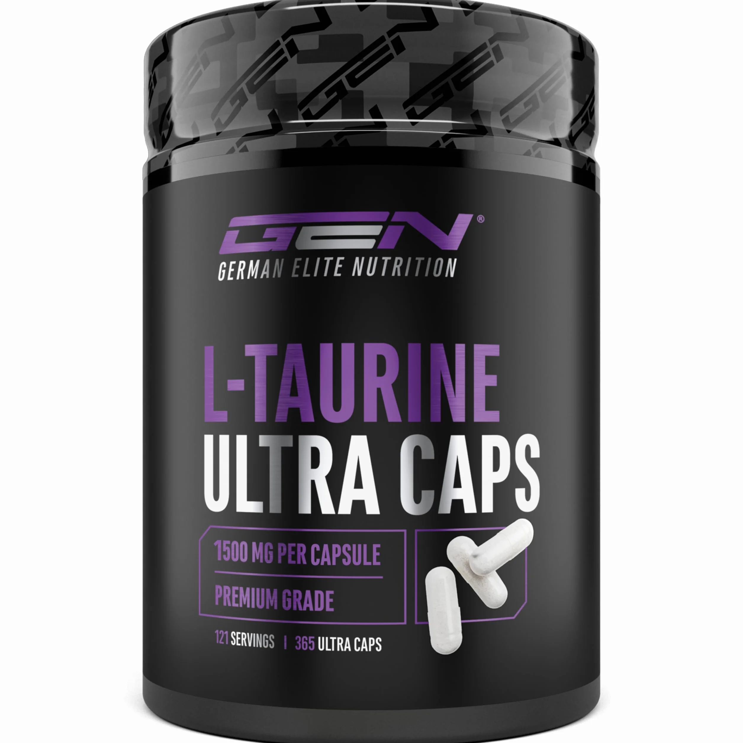 L-Taurin Ultra Caps 365 capsules 1500 mg par capsule Taurine acide aminé 99% de pureté