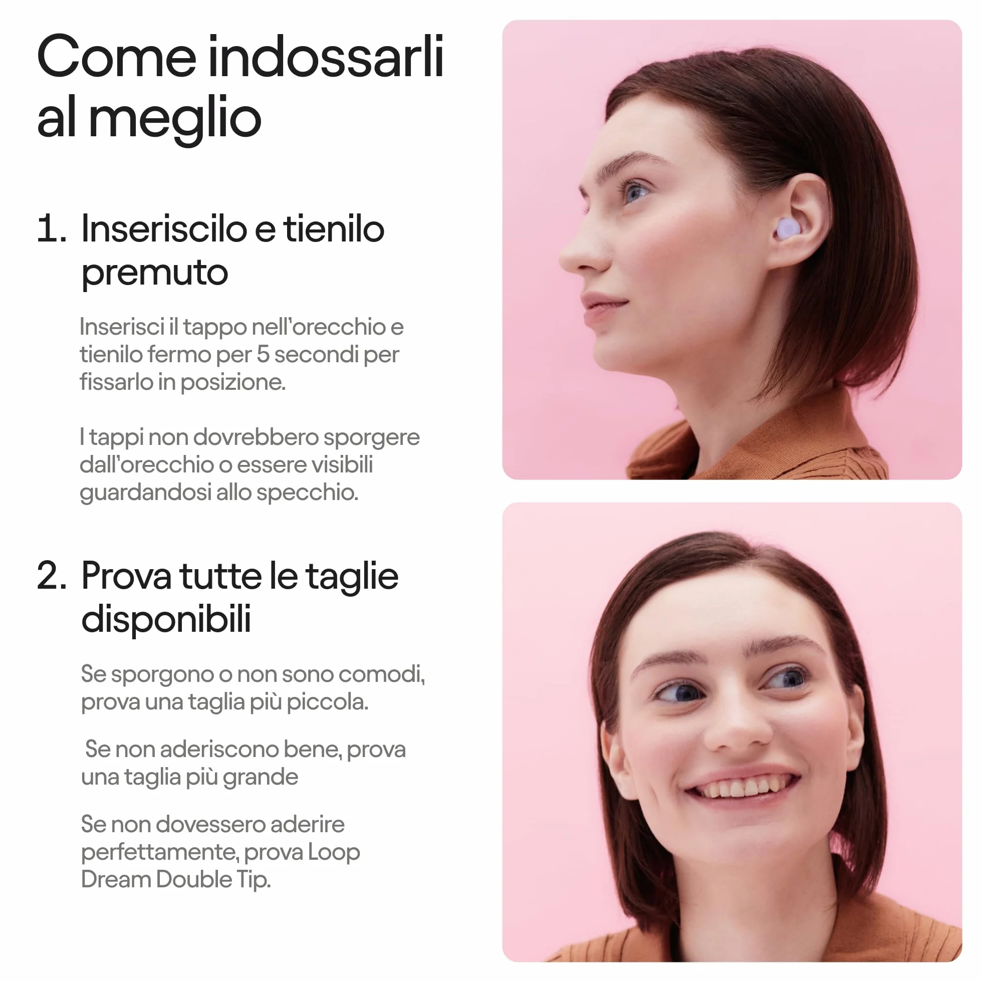 Loop Dream Tappi per il sonno – Silicone e schiuma | Riduzione del rumore 27 dB SNR