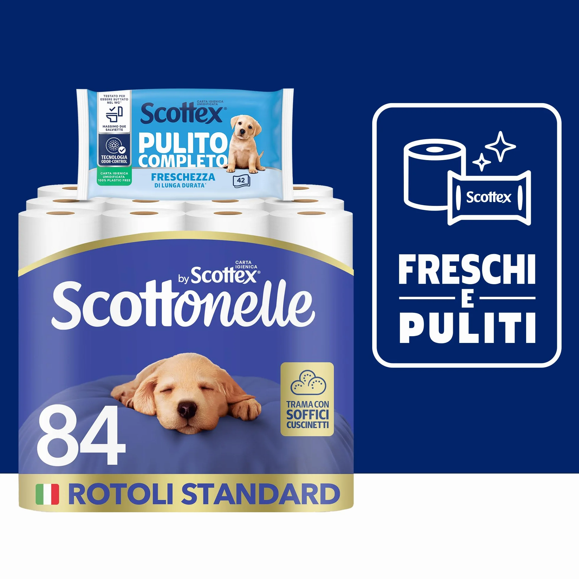 Scottonelle Carta Igienica 84 Rotoli Morbida Resistente Dermatologicamente testata