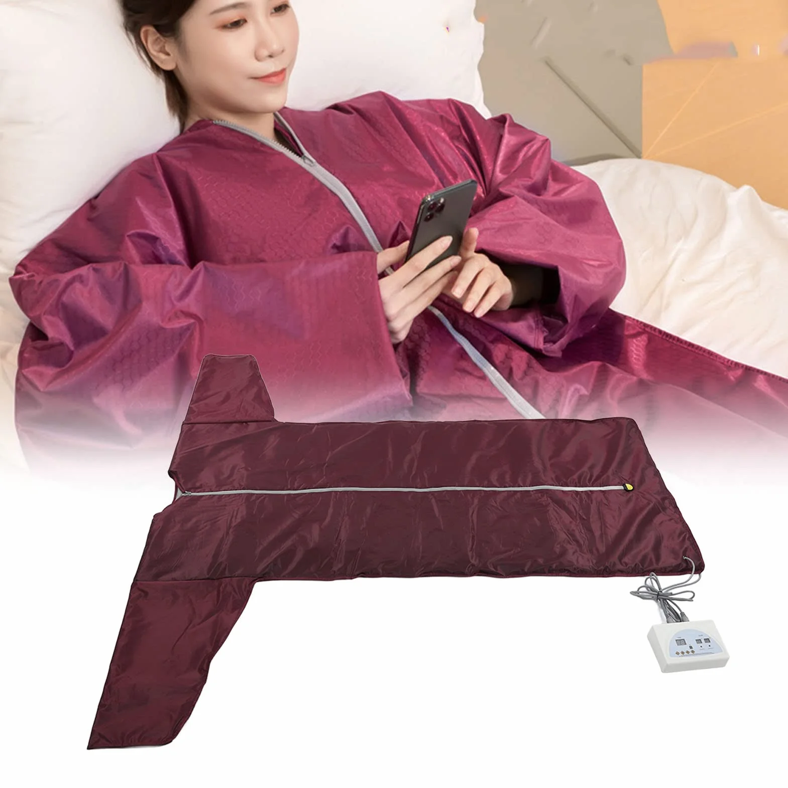 Sauna a Infrarossi Coperta Portatile per Sollievo Fatica Disintossicante con Interruttore di Sicurezza EU