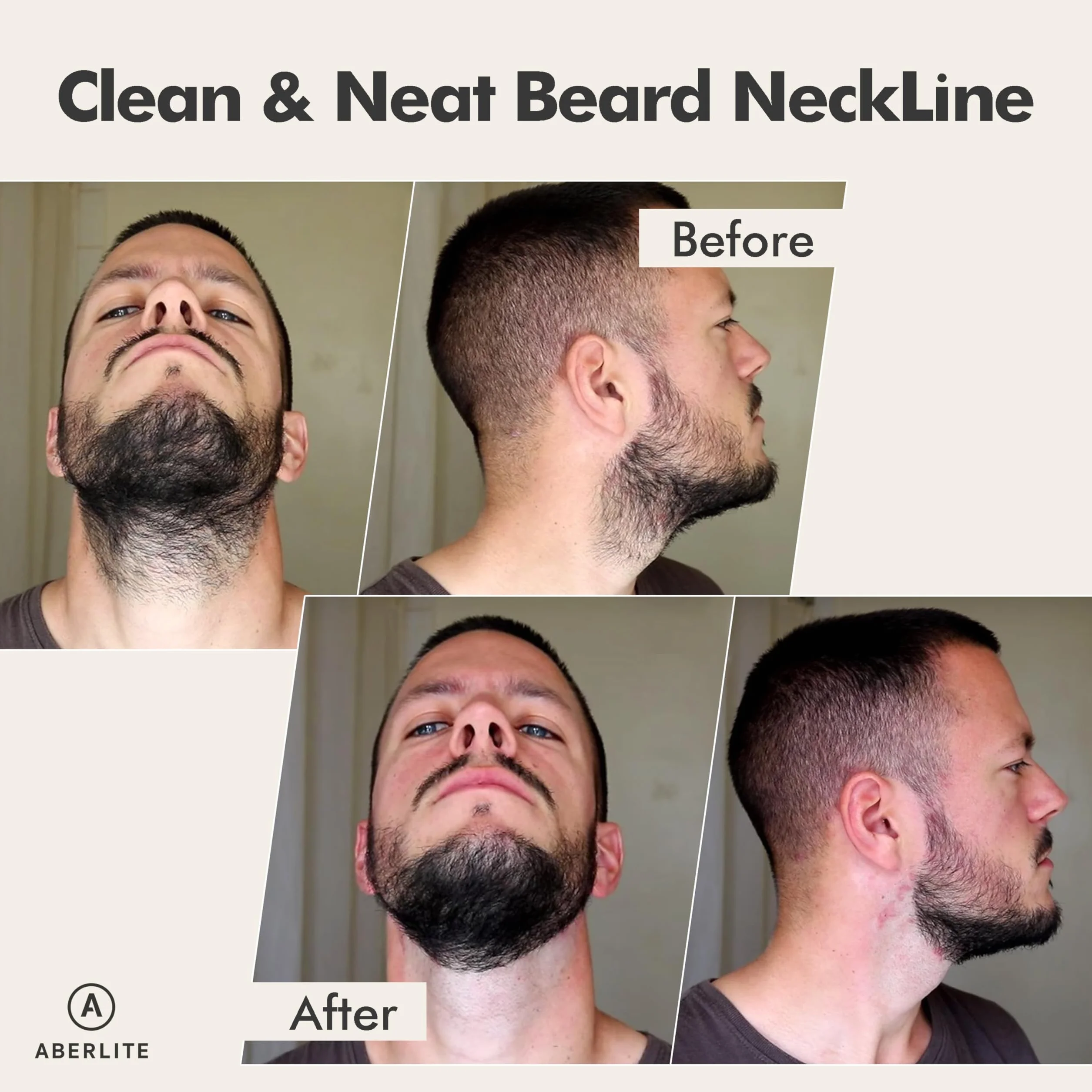 Aberlite Flex Shaper 2.0 modellatore per barba da uomo kit stencil allineamento bianco