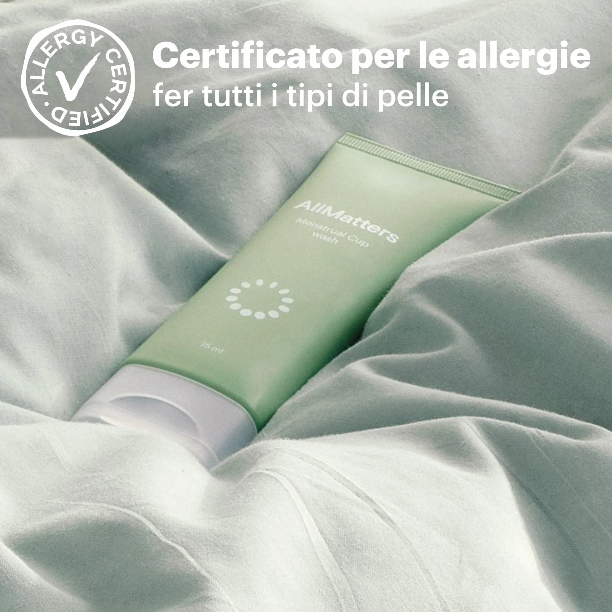 AllMatters Detergente Coppetta Mestruale Intimo Corpo 75 ml pH Bilanciato Senza Profumo