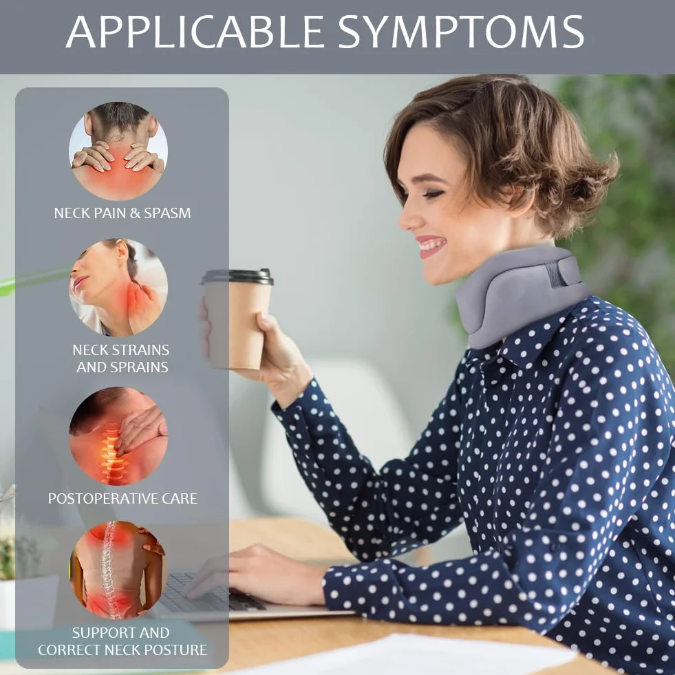 ACWOO Collare Cervicale Morbido Ortopedico per Dolore al Collo, Supporto Cervicale (L)
