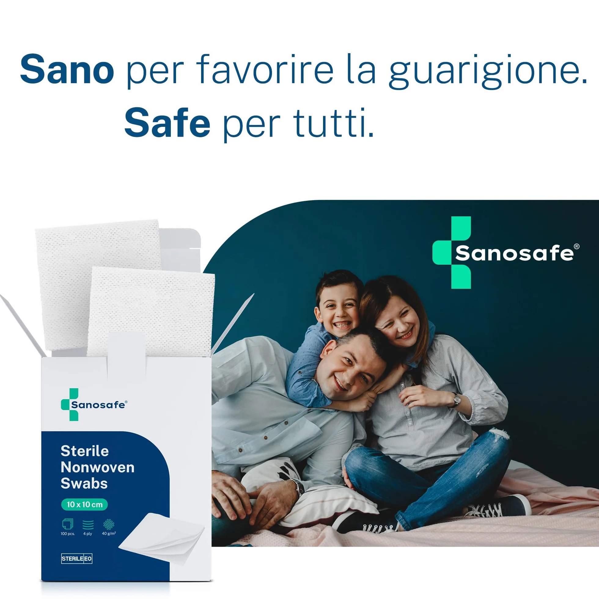 Garze Sterili 10x10 cm 100 pezzi - Garza in tessuto non tessuto per medicazione
