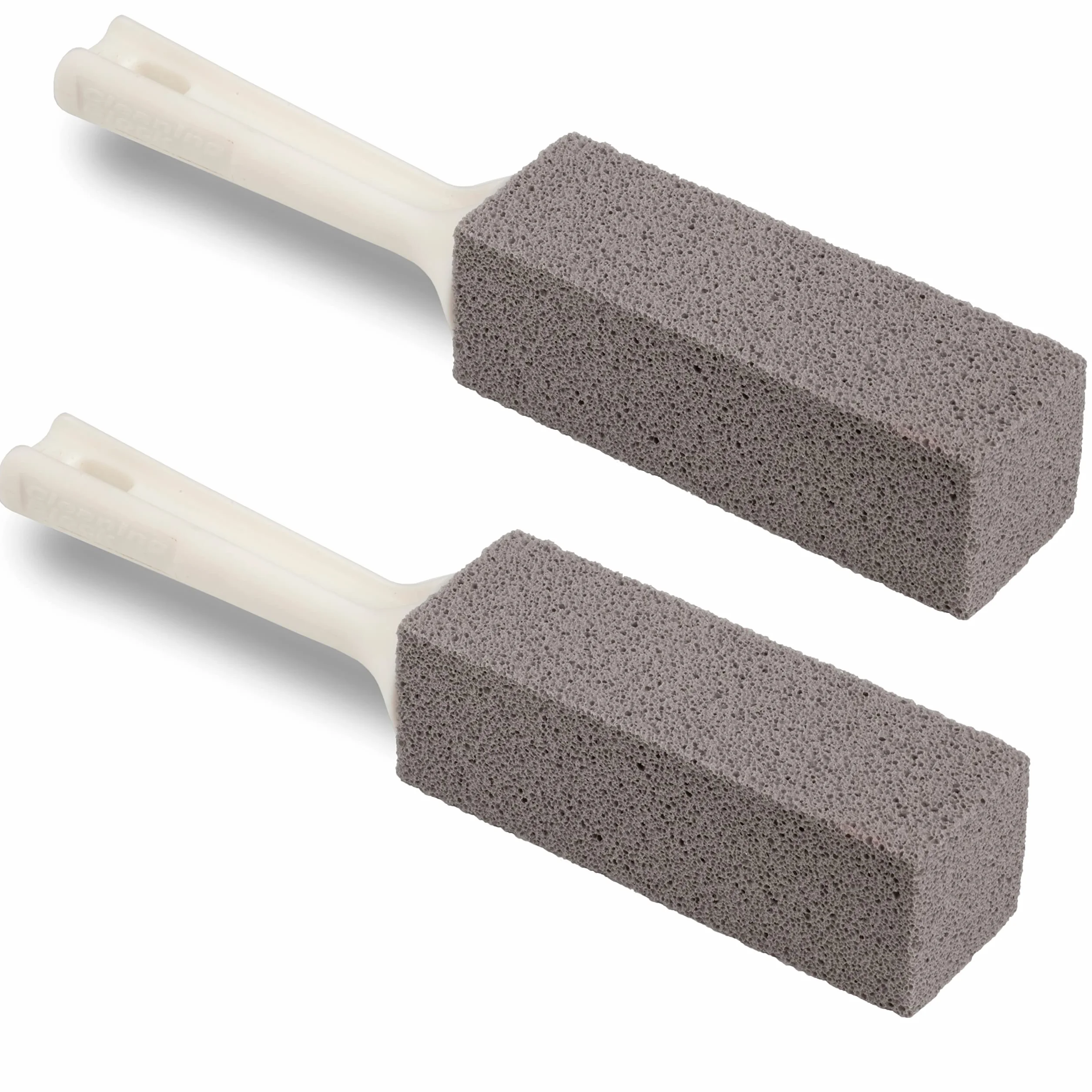 Cleaning Block WC, pietra per la pulizia del WC con manico, 1 pezzo (confezione da 2), grigio