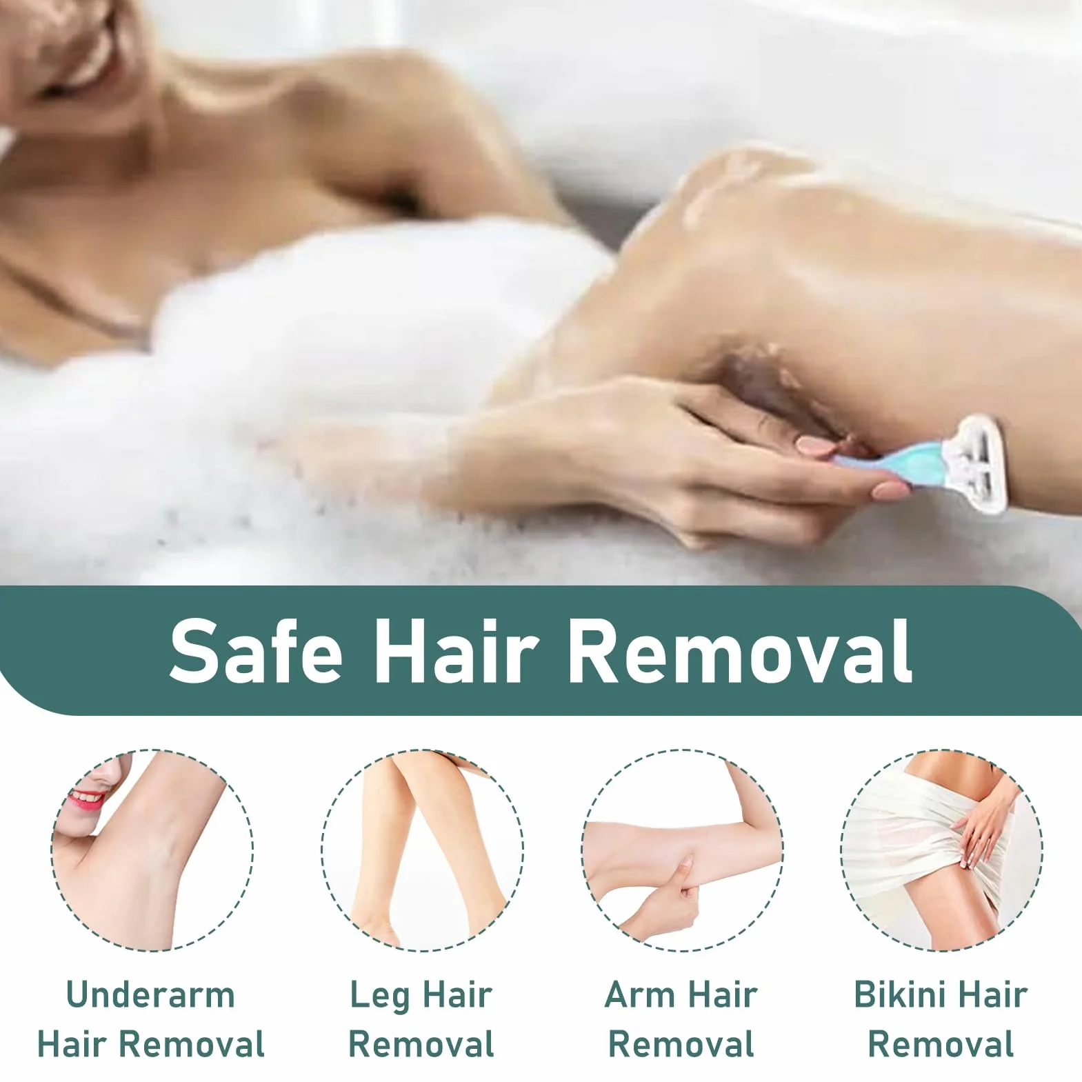 8 Lamette di Ricambio Premium per Rasoio da Donna, Venus Lamette Donnai a 3 Strati con Striscia Idratante Skin Cushion, Compatibili con Venus Extra Smooth, per una Rasatura Profonda e Duratura