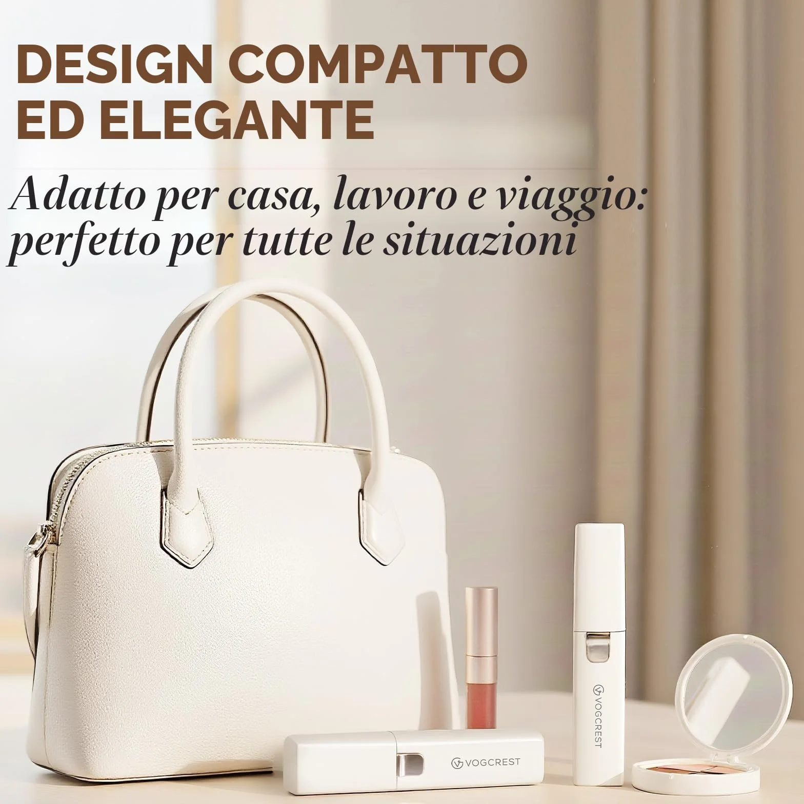 Rasoio per viso per donna: Rasoio elettrico 2 in 1 per il viso e le sopracciglia - luce LED integrata per la rimozione dei peli del viso delle labbra e del corpo delle (Bianco)