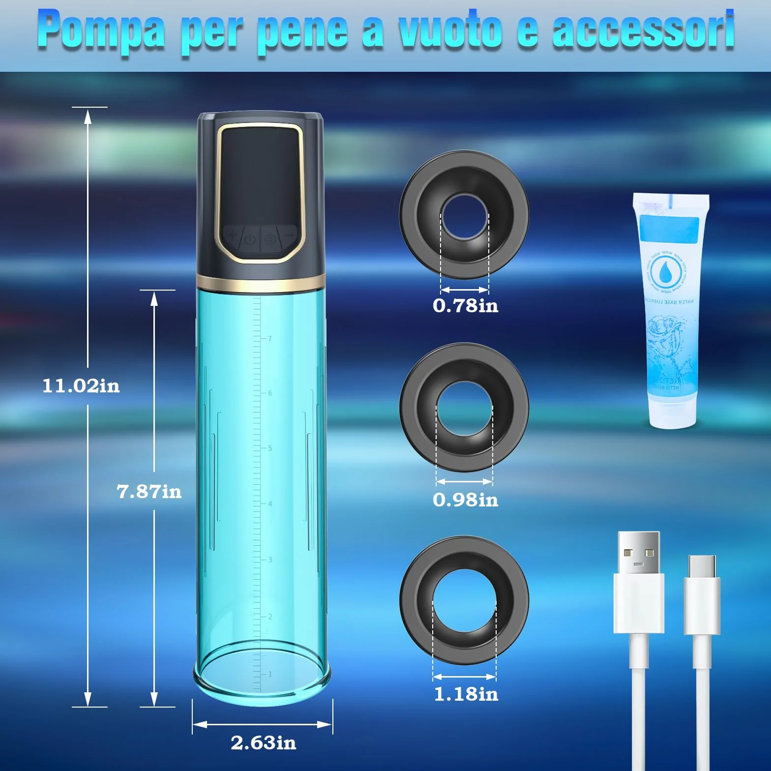 Ingrandimento Elettrica Pompa per Pene - Sex Toys Uomo con 8+8 Modalità di Aspirazione Masturbtore per Uomini Vacuum Device