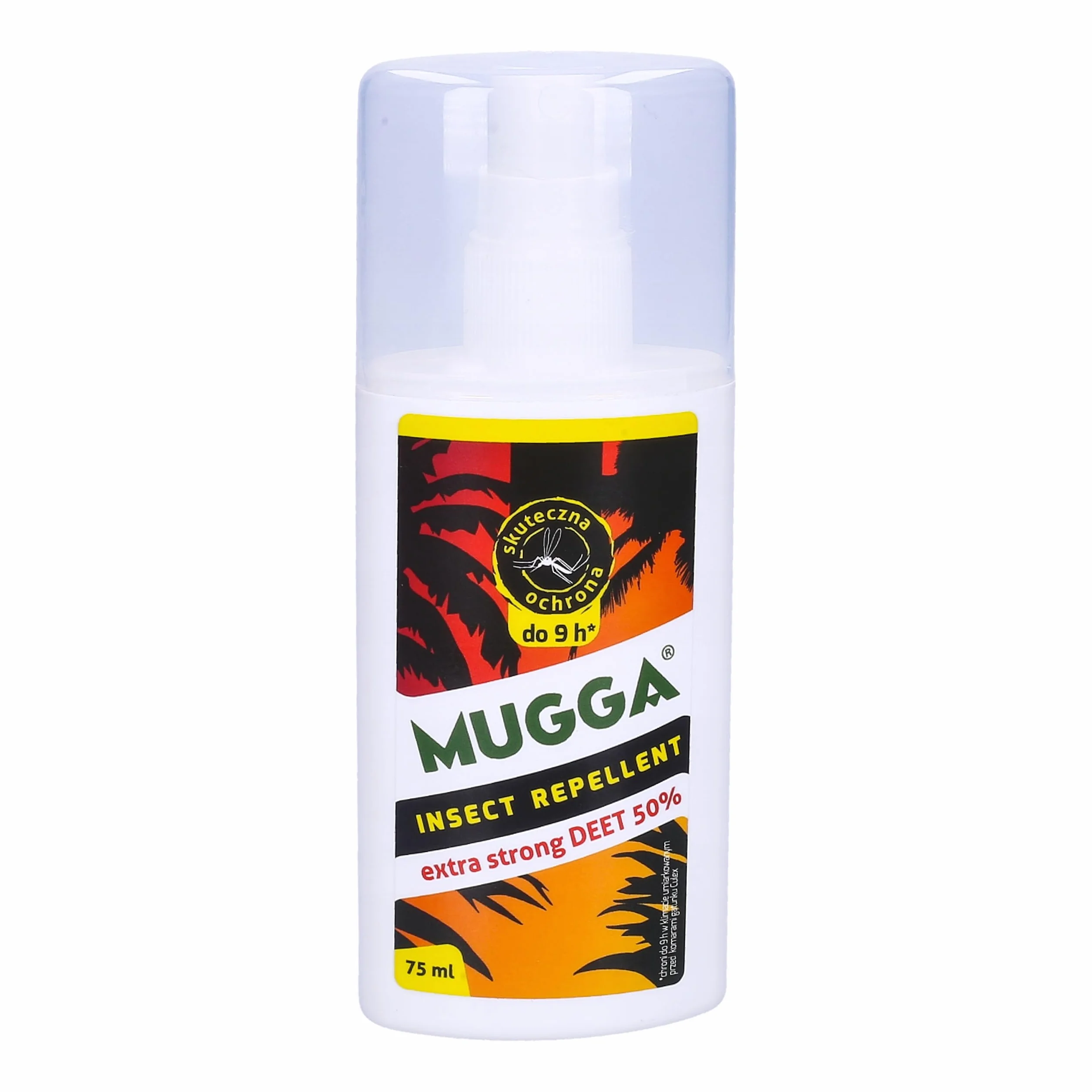 Mugga Spay Repellente per Insetti 75 ml 50% Extra Strong Anti Zanzare