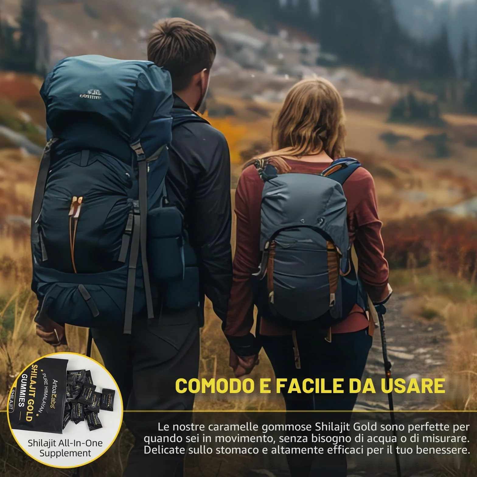 Shilajit - Orsetti gommosi 3000 mg, puro Himalaya Shilajit oro, oltre 85 oligoelementi, supporta il livello di energia, il sistema immunitario (1)