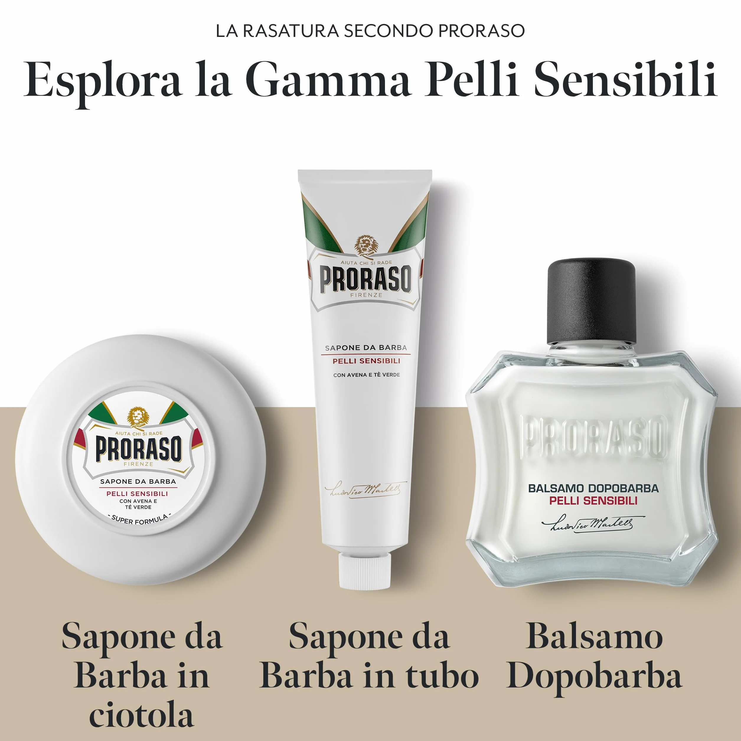 Proraso Sapone da Barba Pelli Sensibili Anti-Irritaizone 150 ml