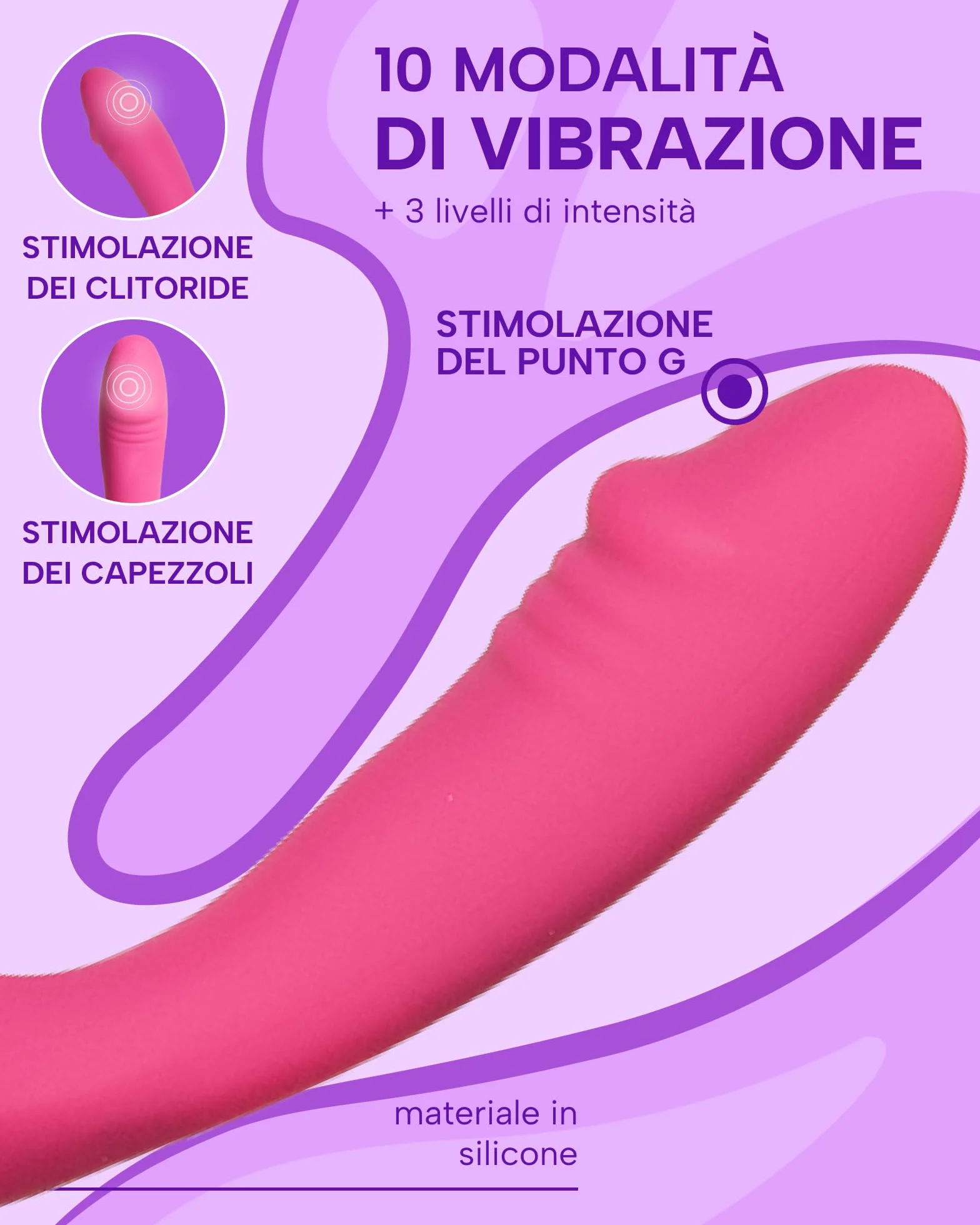 MySecretCase Vibratoreper Donna Grande 22cm Vibratore Punto G 10 Modalità di Vibrazione Vibratore Punto G Squirting Sexytoysys Donna Stimolatore Clitoride Femminile