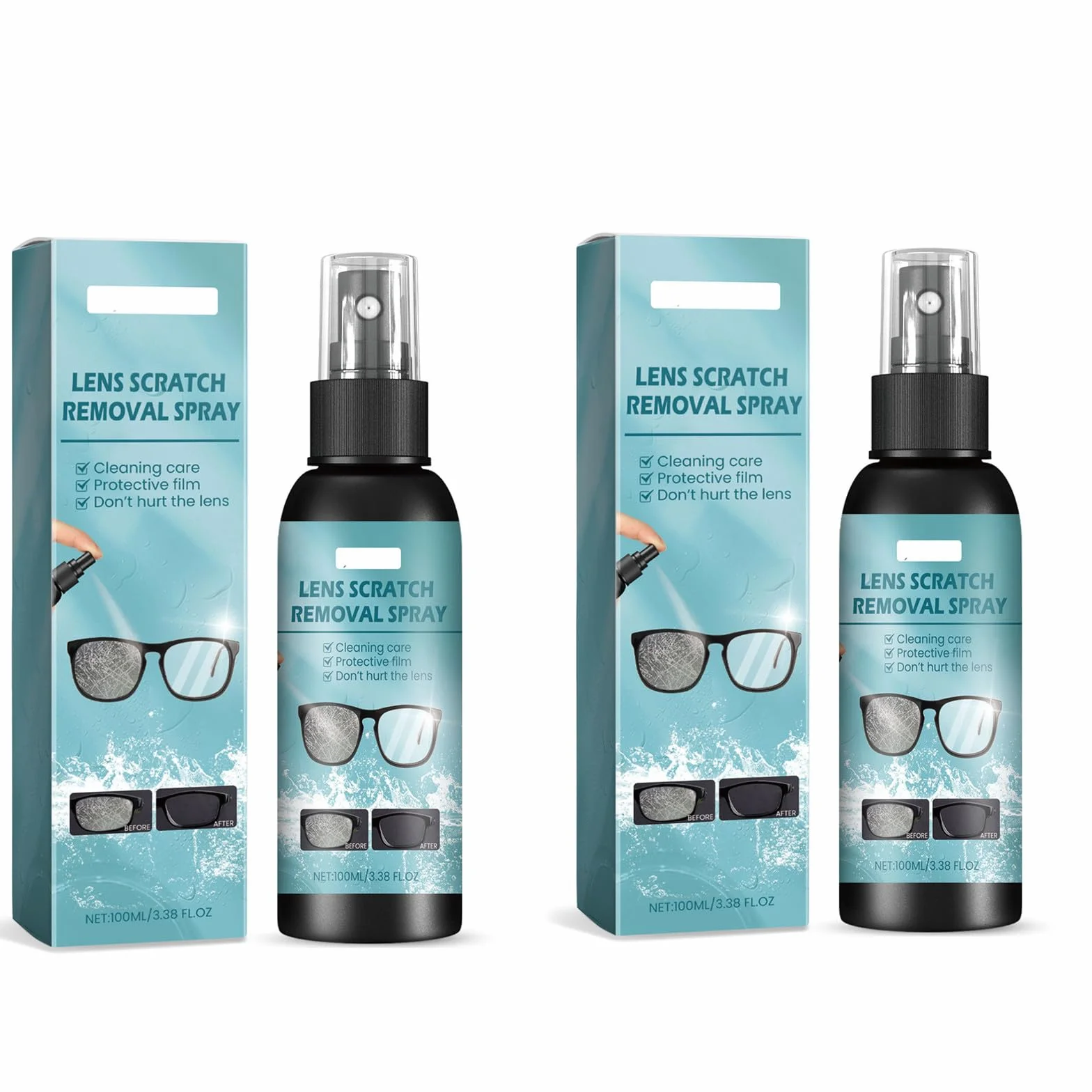 Occhiali Rimozione Graffi,Spray Per La Rimozione Dei Graffi Delle Lenti,Spray Per Riparazione Lenti,Sprays Per La Pulizia Degli Occhiali,Lens Scratch Removal Sprays,Rimuovi Dei Graffis Delle Lens,2Pcs