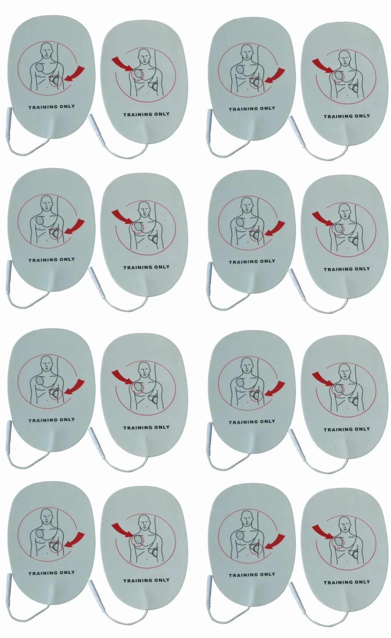 Confezione cuscinetti per allenamento AED riutilizzabili per AED Trainer XFT-D0009 XFT-120C+ XFT-120C Zoll