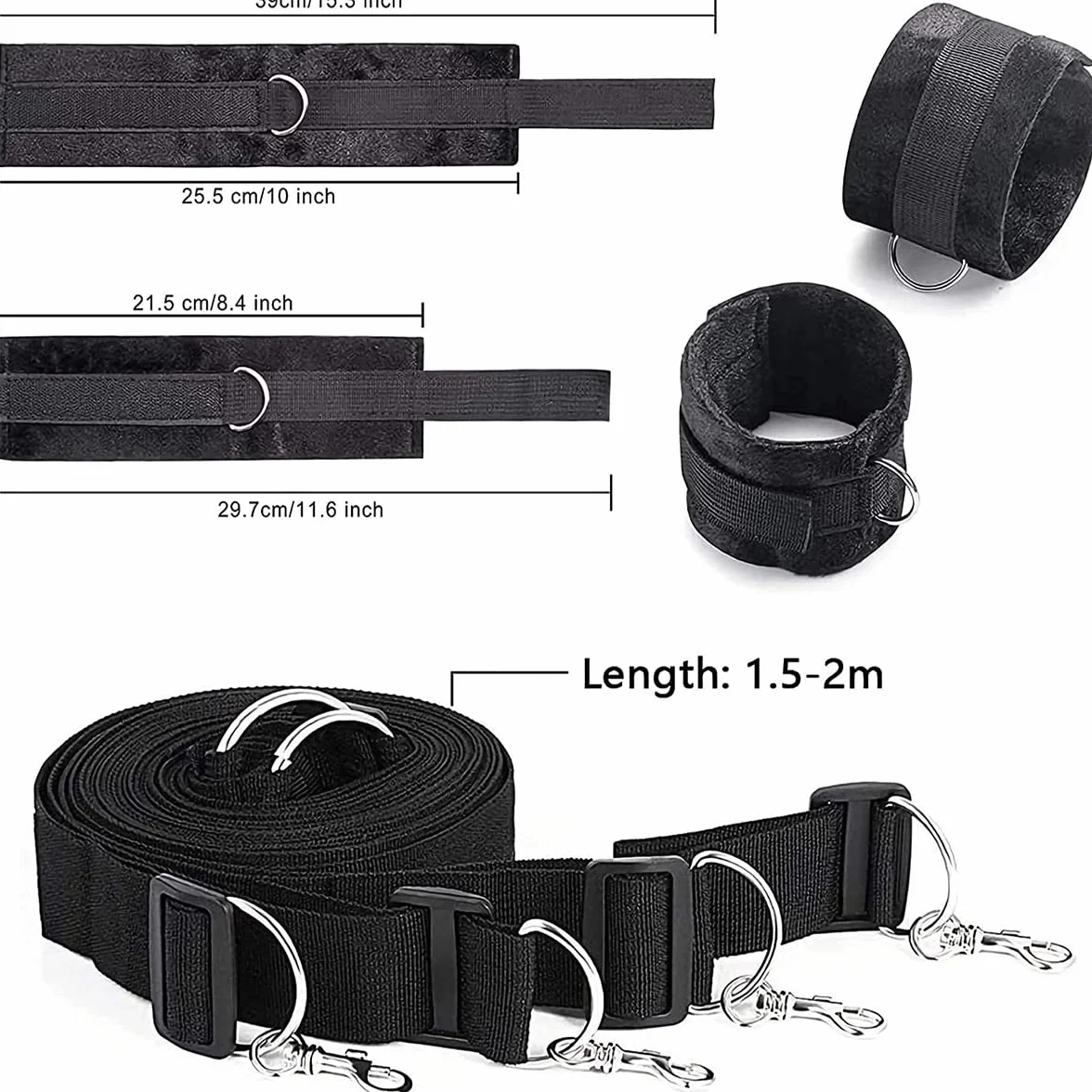 Set Bondage SM Letto Vincoli con Morsetti Capezzoli Maschera Occhi Manette Piedi Giocattoli Sesso per Principianti Coppie