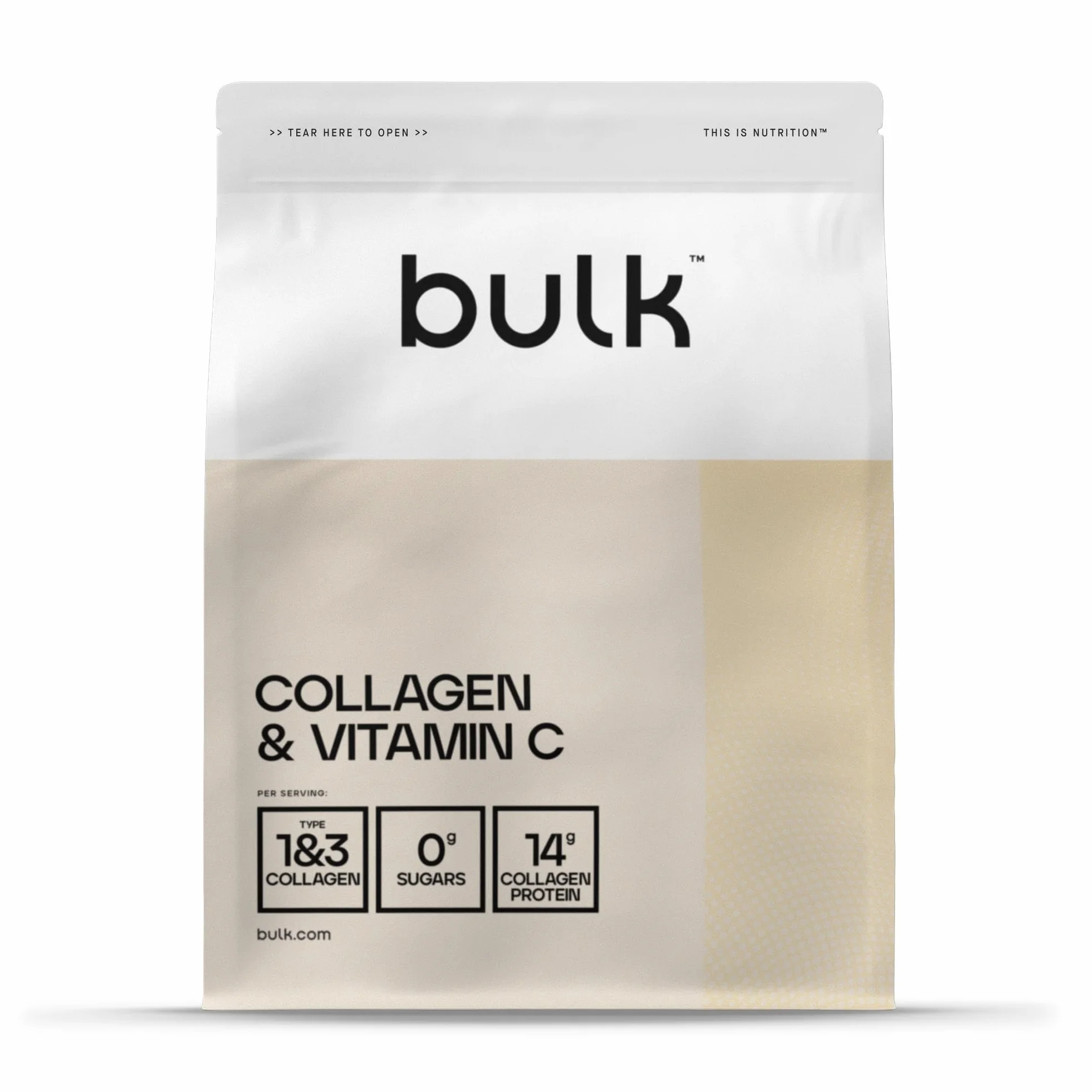 Bulk Collagen and Vitamin C Powder 500 g Non aromatizzato