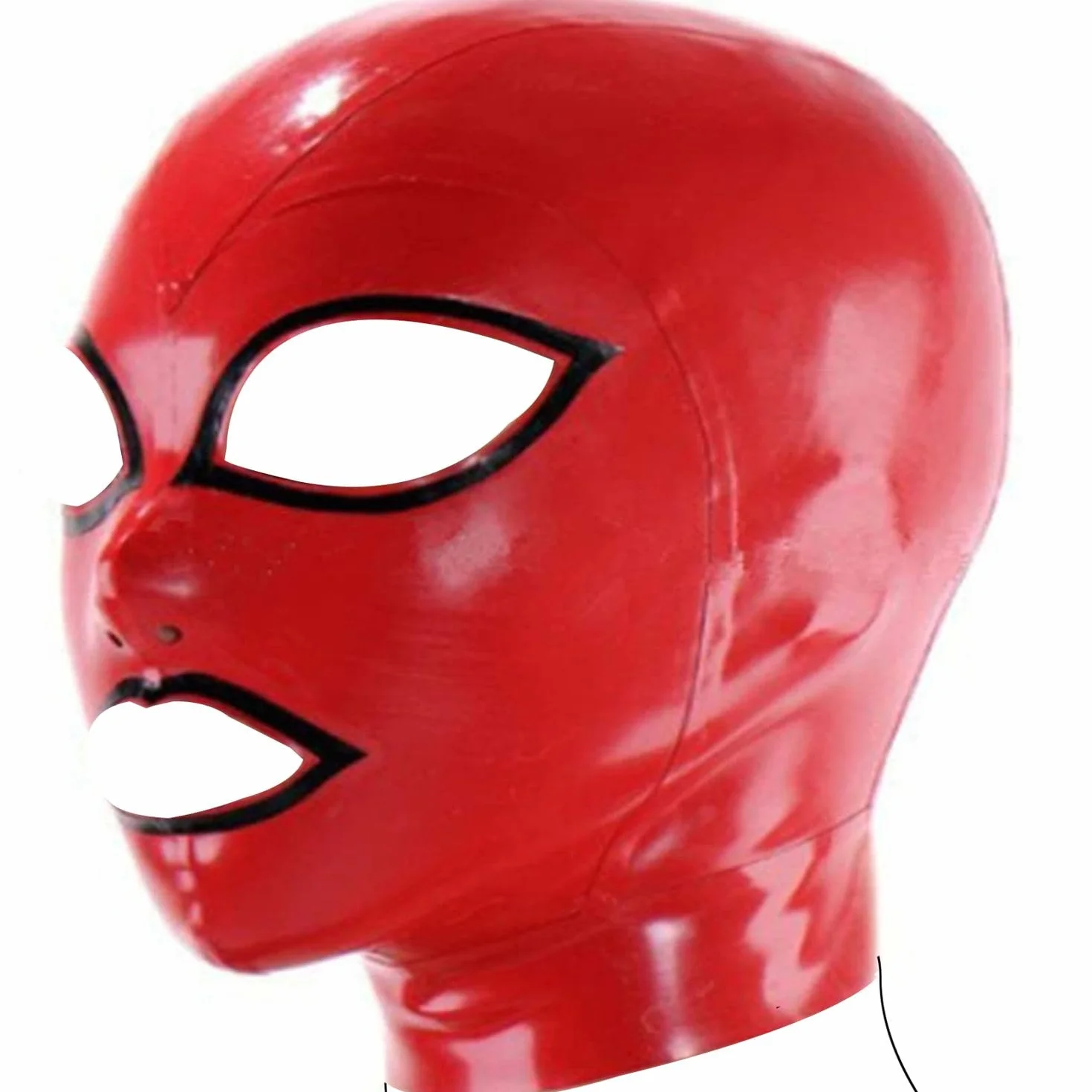 Latex Mask SM Fetish Full Red Bondage Role Play Mask