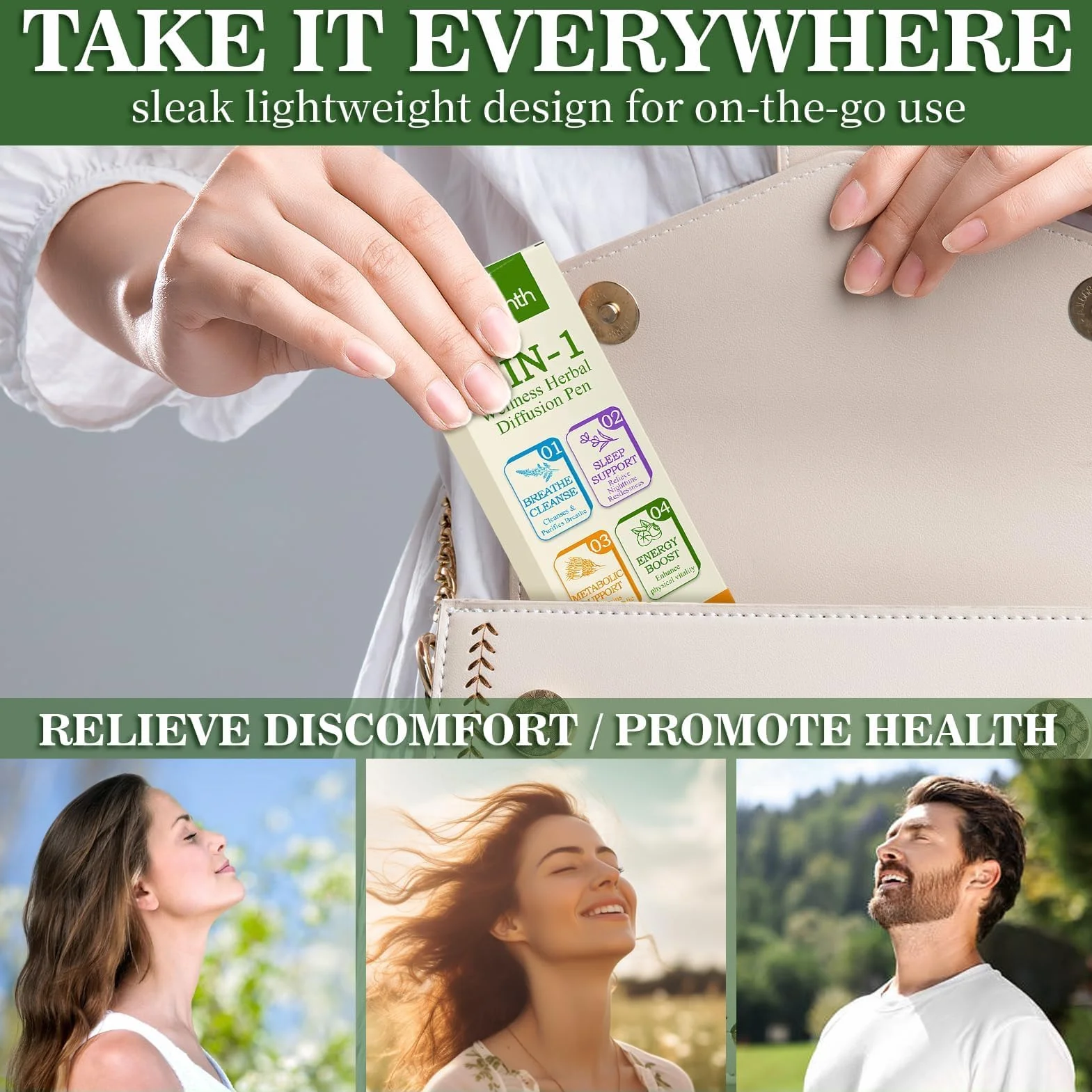 Purificatore Polmonare alle Erbe di Verbascum, Penna Diffusore Aggiornata, Inalatore Aromaterapia per Uomini Donne