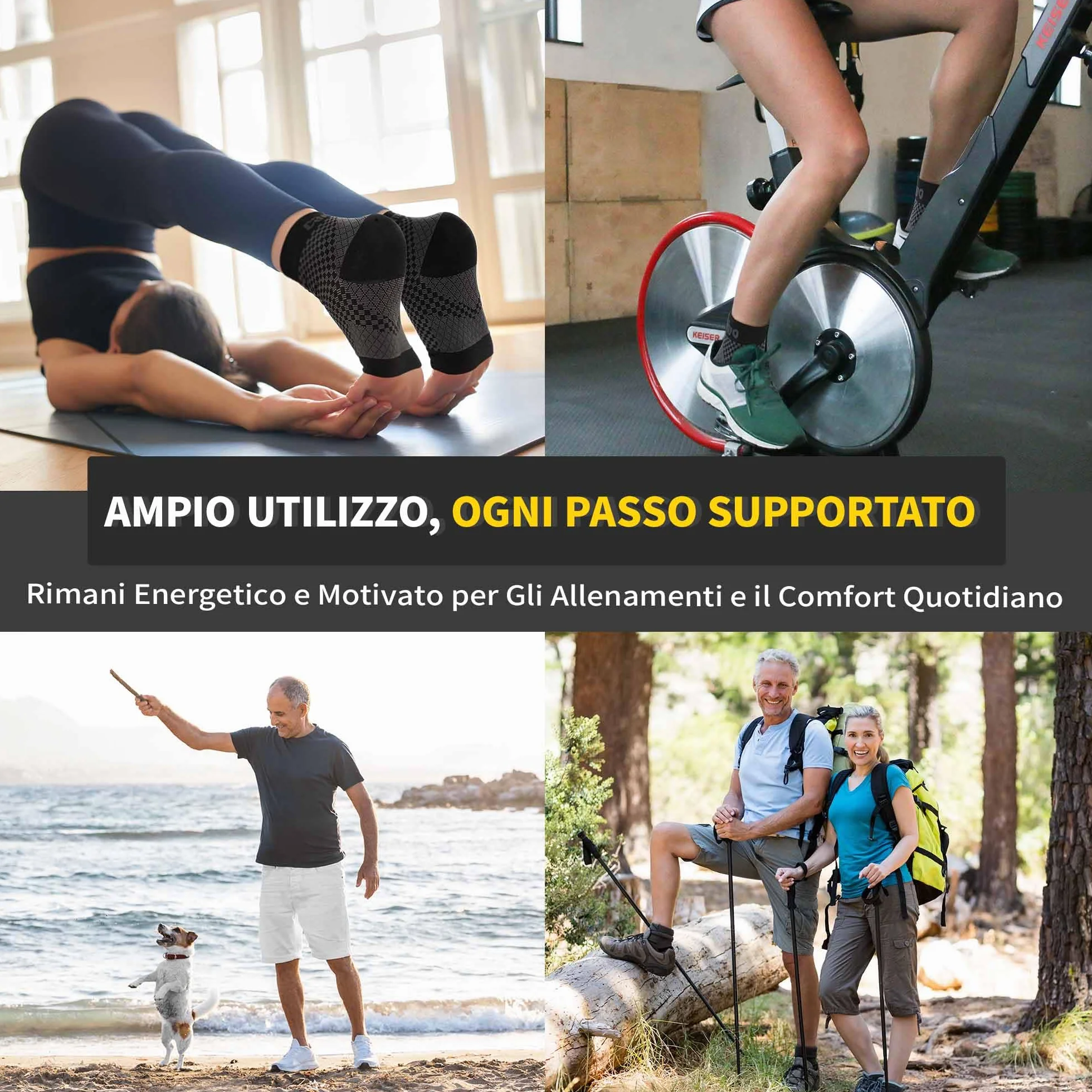 CAMBIVO Cavigliera Ortopedica 2 Paia Tutore Caviglia Uomo Donna Supporto Fascite Plantare Sport Running
