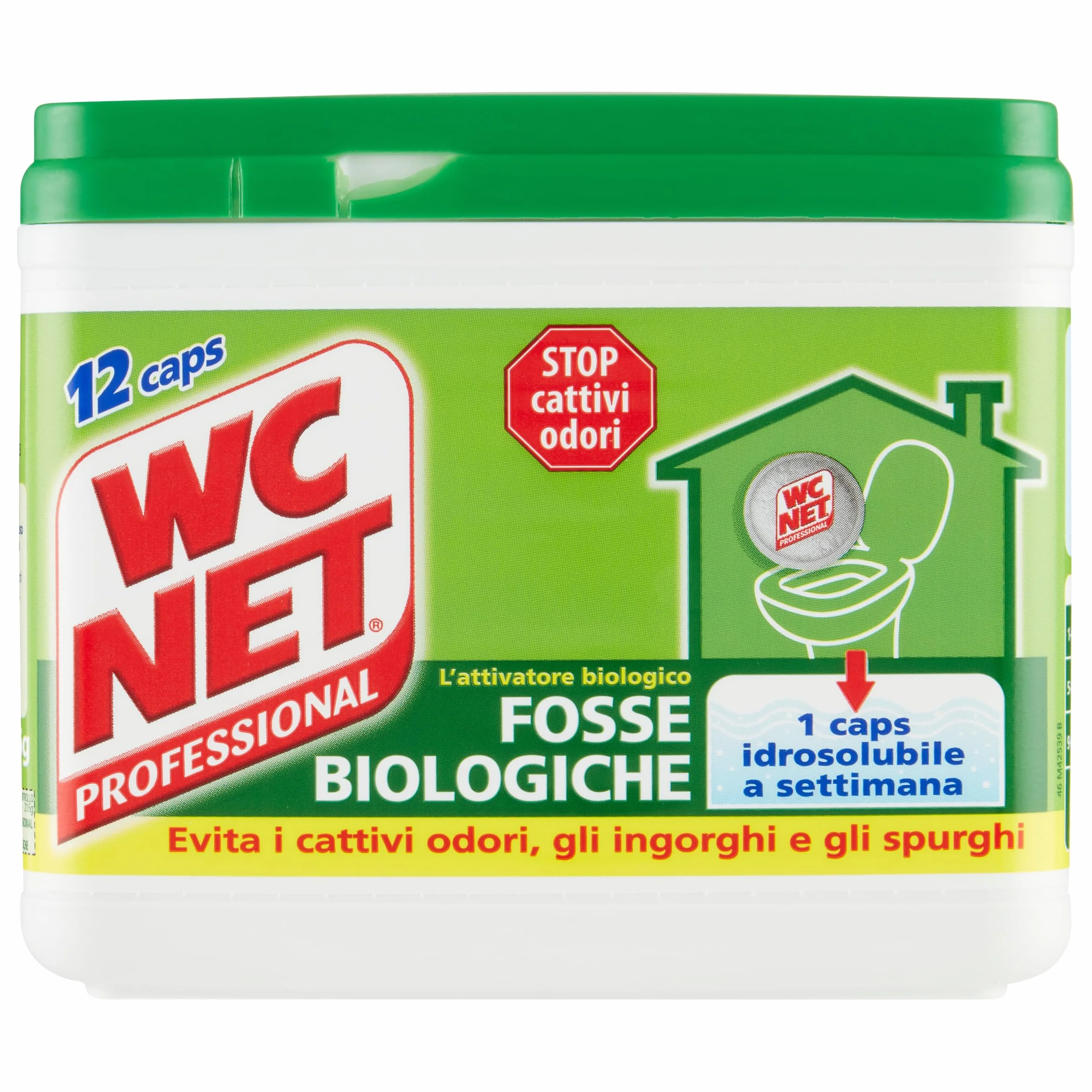 Wc Net Professional, Fosse Biologiche, Capsule Idrosolubili per WC, Scioglie gli Ingorghi, 12 Caps x 3 Confezioni
