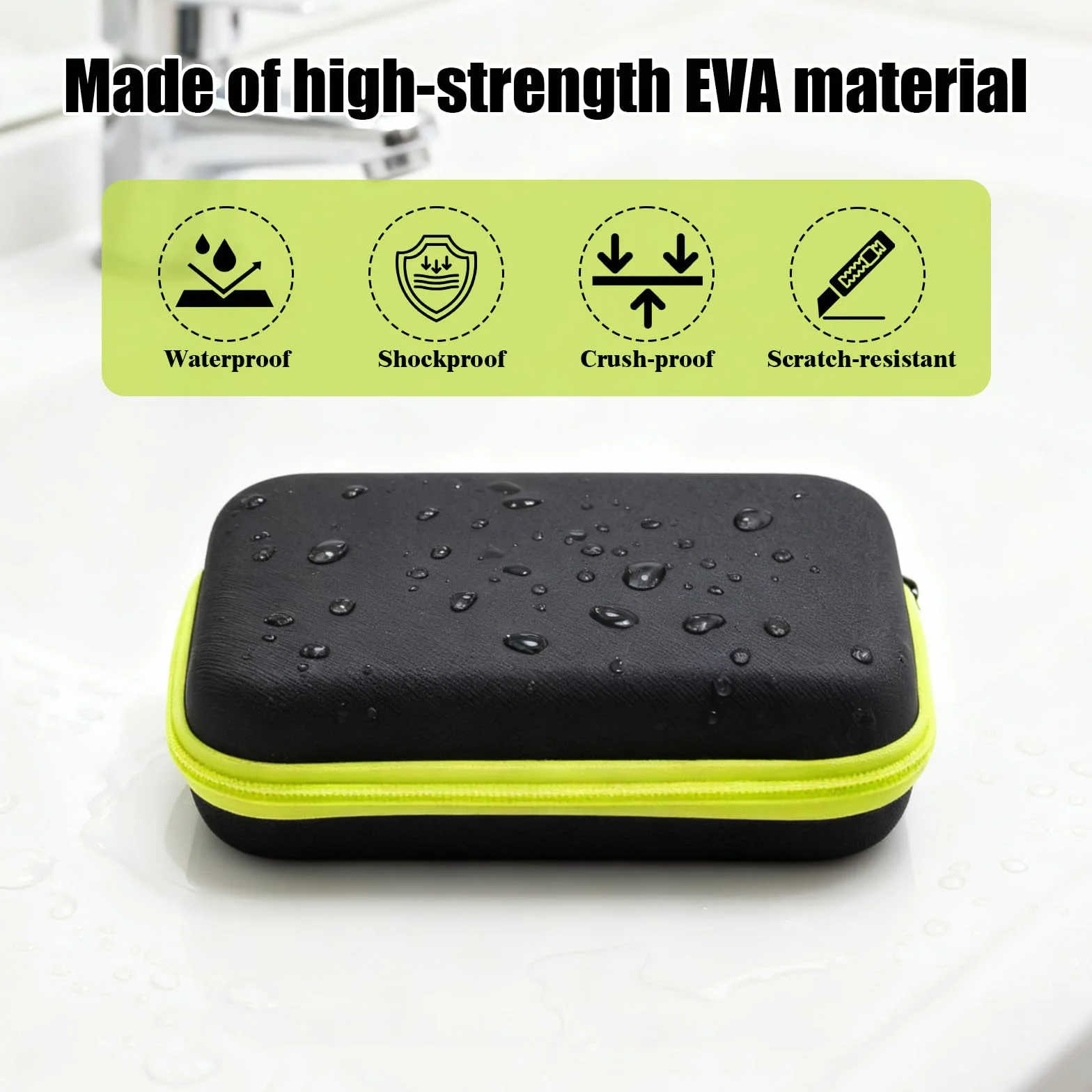 Porta Rasoio, Custodia Trimmer Portatile Custodia Rigida da Viaggio, Lama Robusta e Supporto Lame con Spugna, Impermeabile Borsa da Viaggio Rigida in EVA, Compatibile con Philips Oneblade