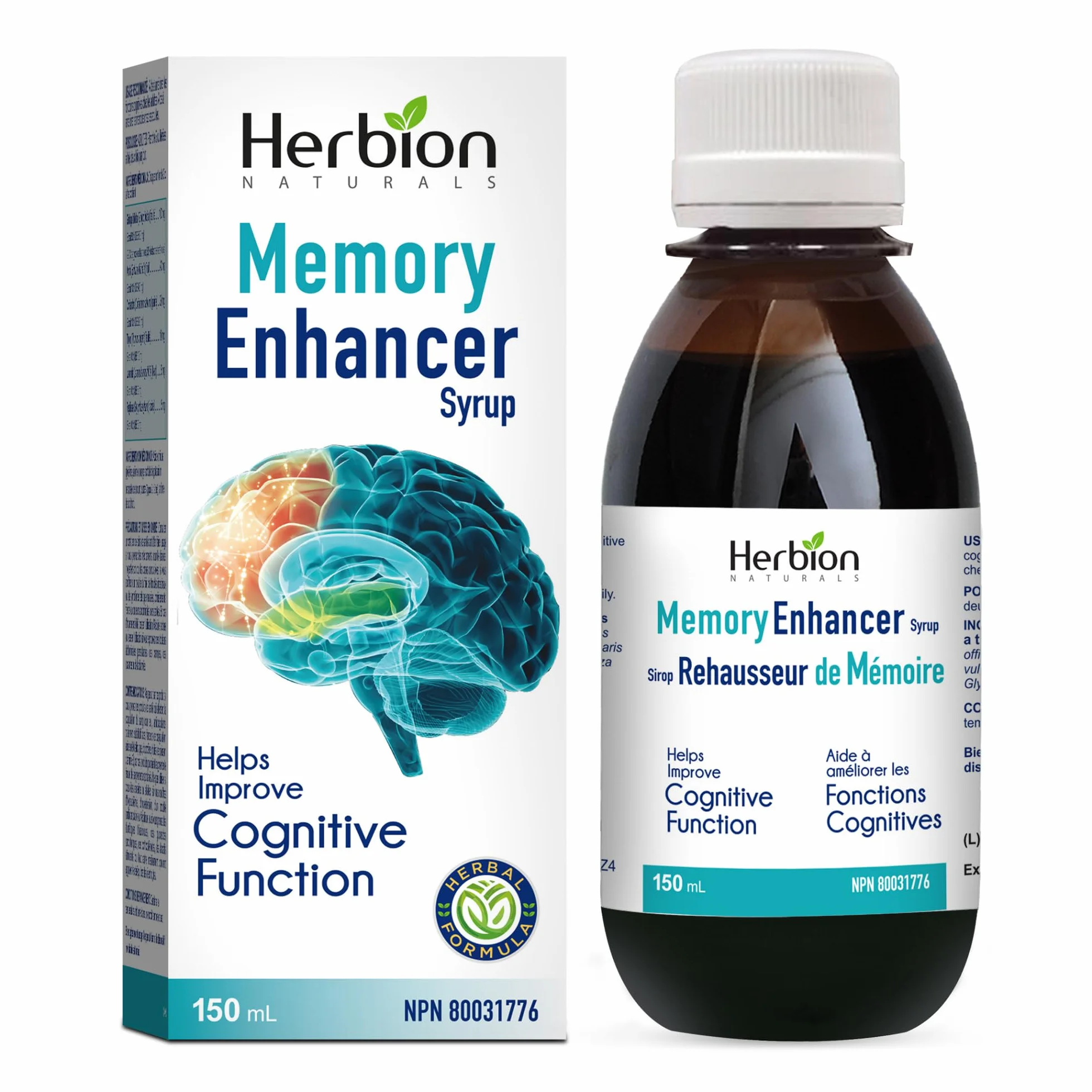 Herbion Naturals Amplificatore di memoria aiuta a migliorare le funzioni cognitive Sciroppo di liquirizia per adulti 150ml