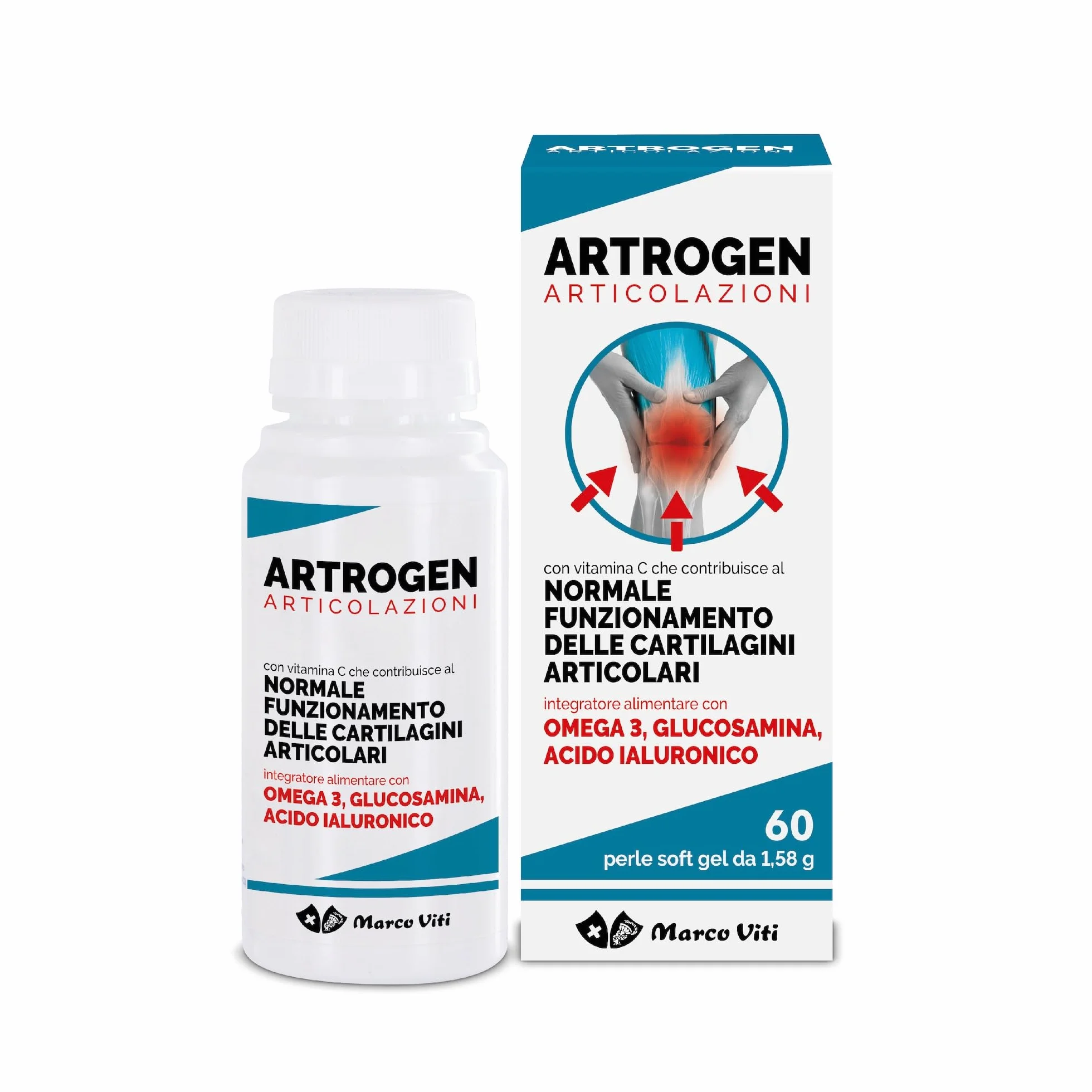 Marco Viti Artrogen Articolazioni Integratore Alimentare 60 Perle Soft gel, 98.4 grammo, 1