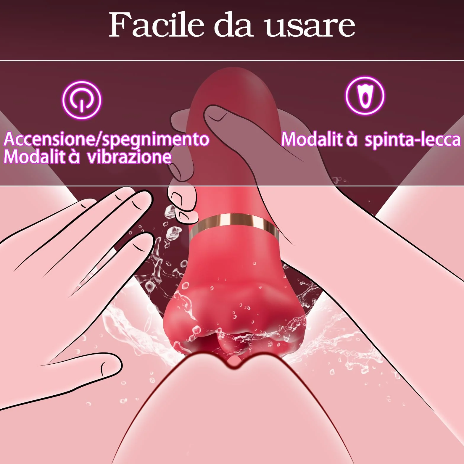 Vibratore Giocattoli Sessuali per Donne Sex Toy Solo - Vibratori per donne con 10 modalità di vibrazione e 10 modalità di leccate, vibratore per punto G con stimolazione del clitoride per Femmina