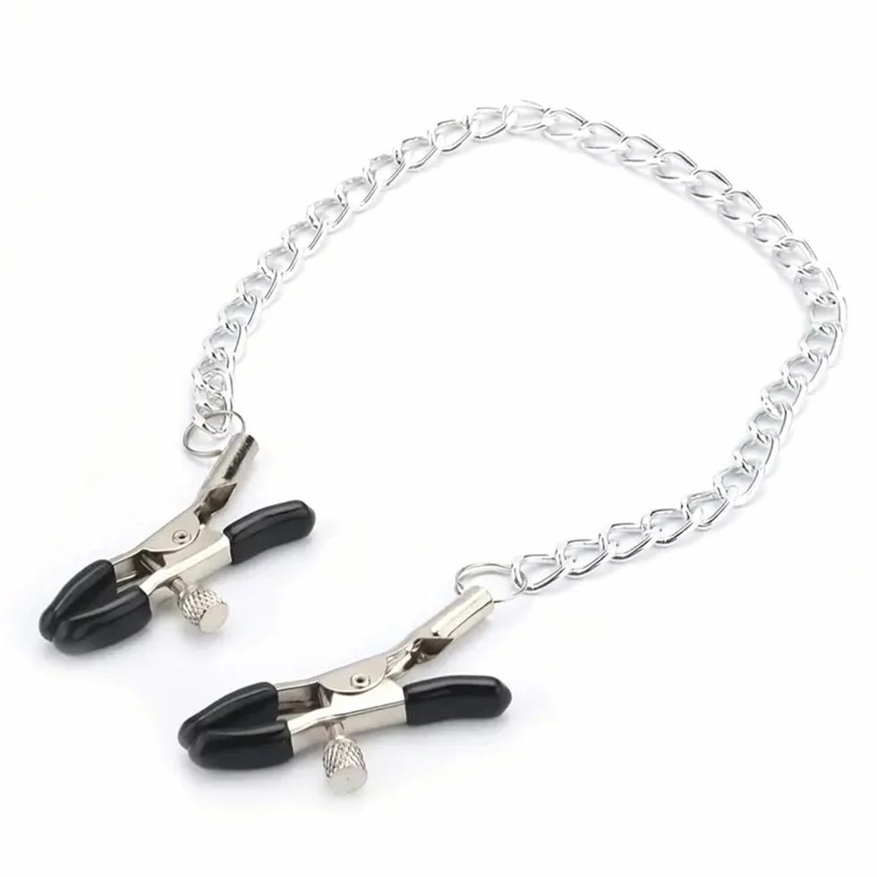 1 clip in metallo siliconato con catena, un bel regalo per le donne