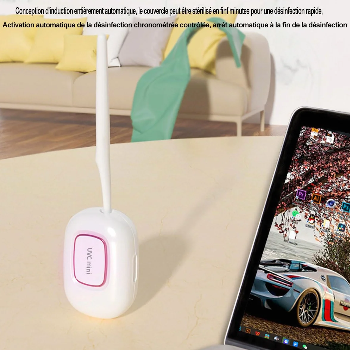 JOYWOOD Intelligente Induzione UV-C Spazzolino Da Denti Portatile Disinfettatore UV, Ricarica USB, Asciugatura + Parete Magnetica Adsorbzione + LED, Adatto a Tutti gli Spazzolini Da Denti（bianco）