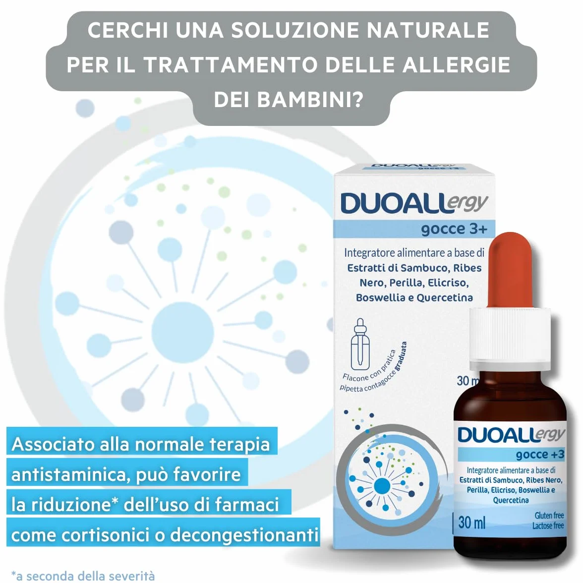 GPP | DUOALLERGY® GOCCE 3+, Integratore Alimentare Bambini 3+, Sambuco, Ribes Nero, Perilla, Elicriso, Boswellia, Quercetina, Supporta la Prevenzione e il Trattamento delle Allergie-Flacone 30ml