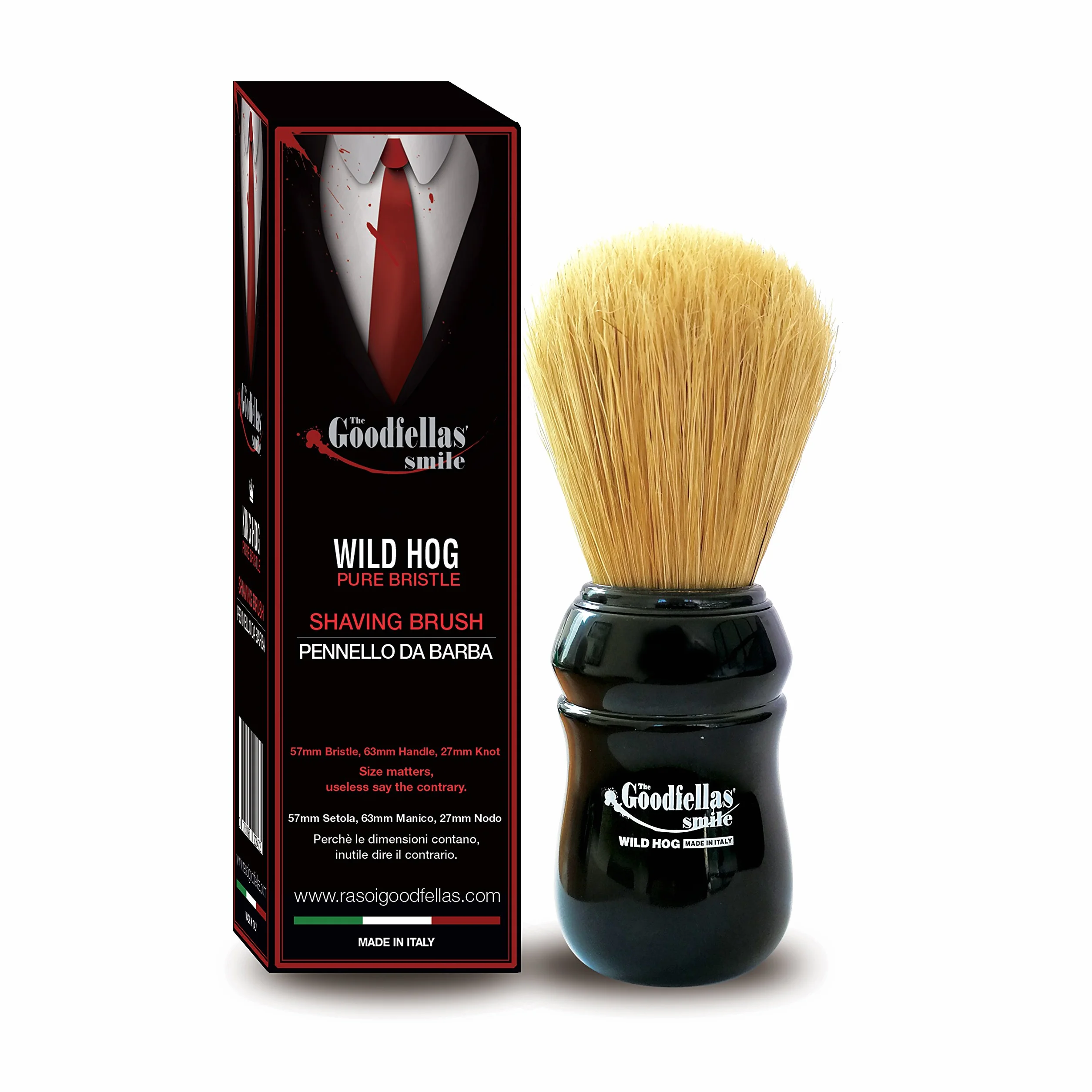Pennello da barba in setola Omega - The Goodfellas' smile (Wild Hog)