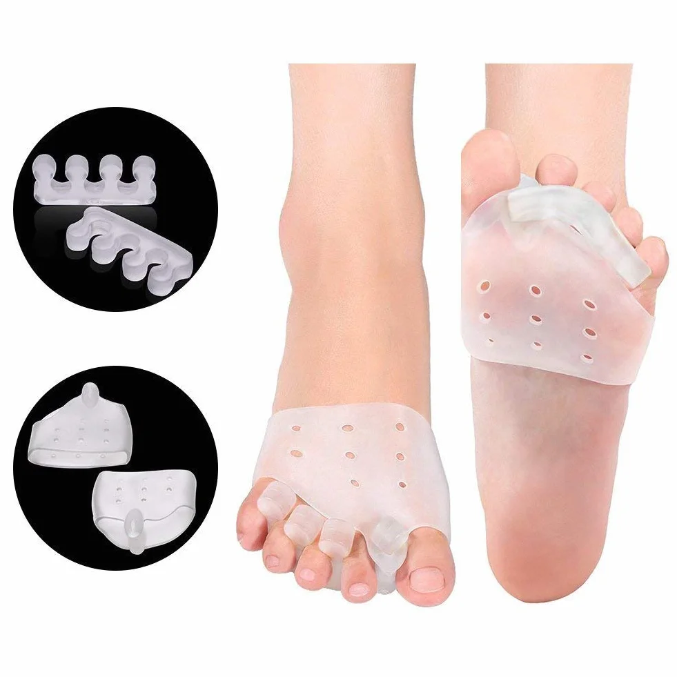 Zehenspreizer Silikon Gel Zehen Separator Set Hallux Korrektur für Frauen Männer 2 Paar