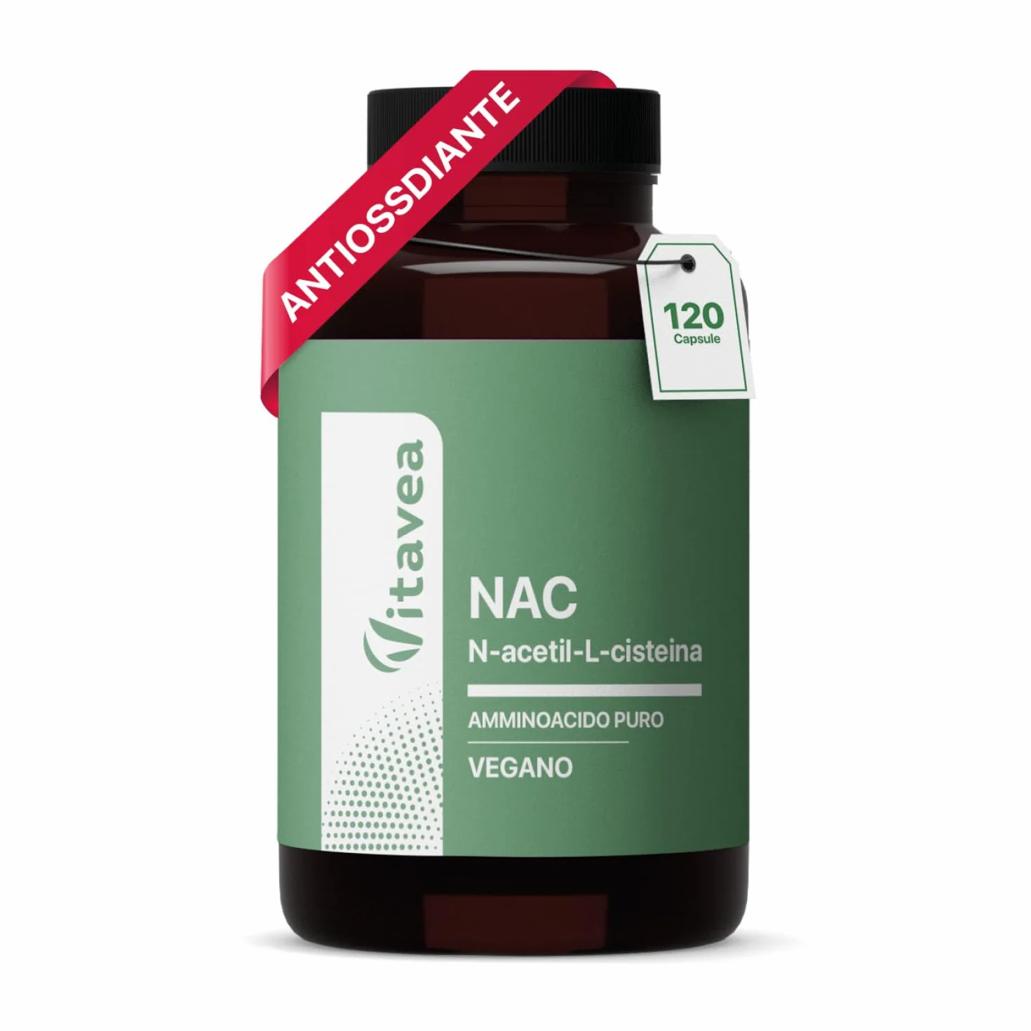 NAC N-acetil-L-cisteina 590 mg 120 capsule vegane Supporto glutatione antiossidante Vitavea