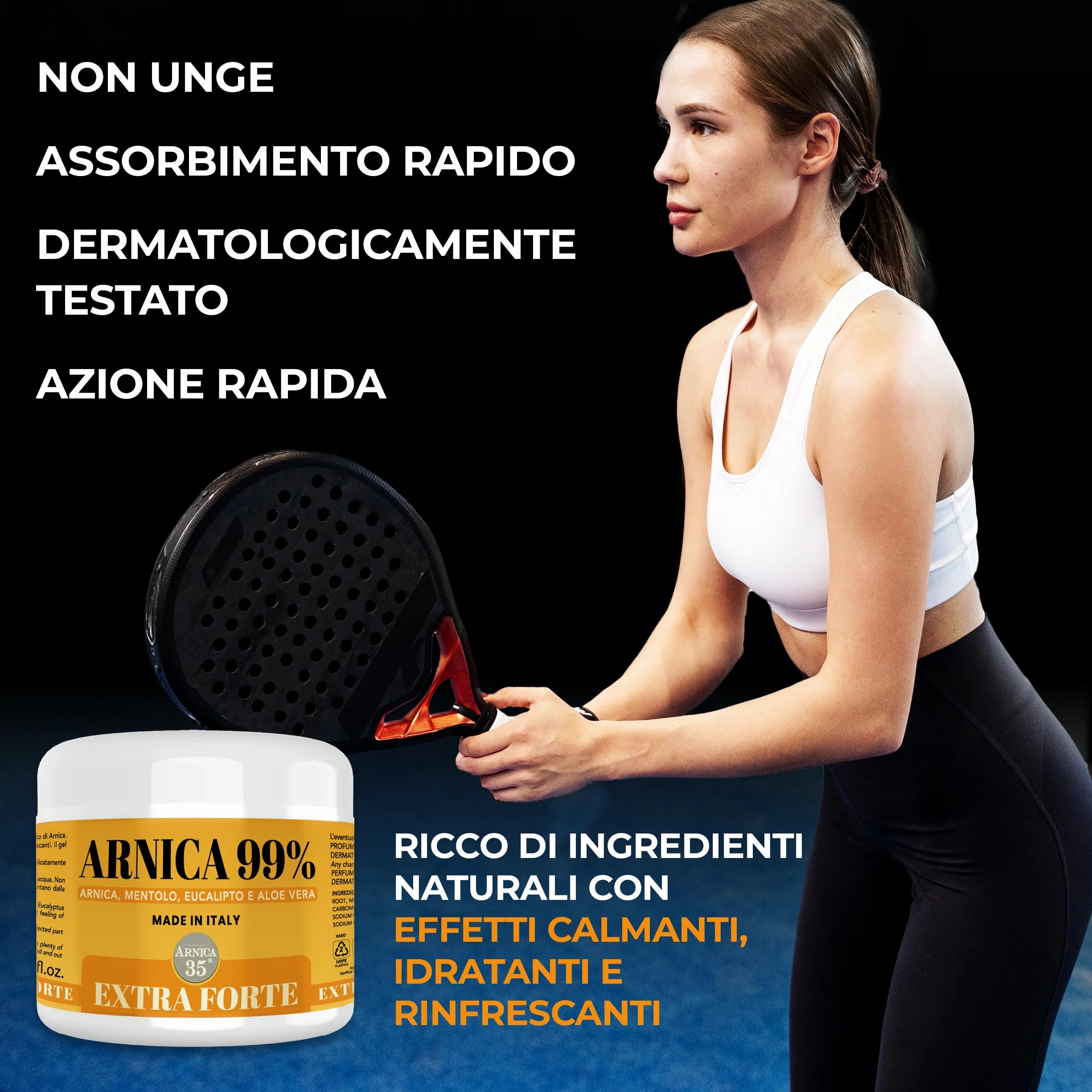 Arnica Gel Extra Forte 99% Effetto Freddo 500 ml per Massaggio Cervicale Muscolare Articolare con Mentolo Eucalipto Aloe Vera Made in Italy