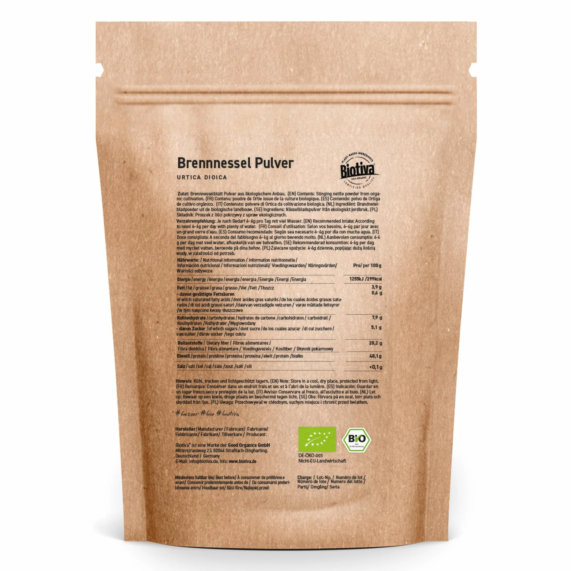 Biotiva Foglie ortica in polvere bio 100g