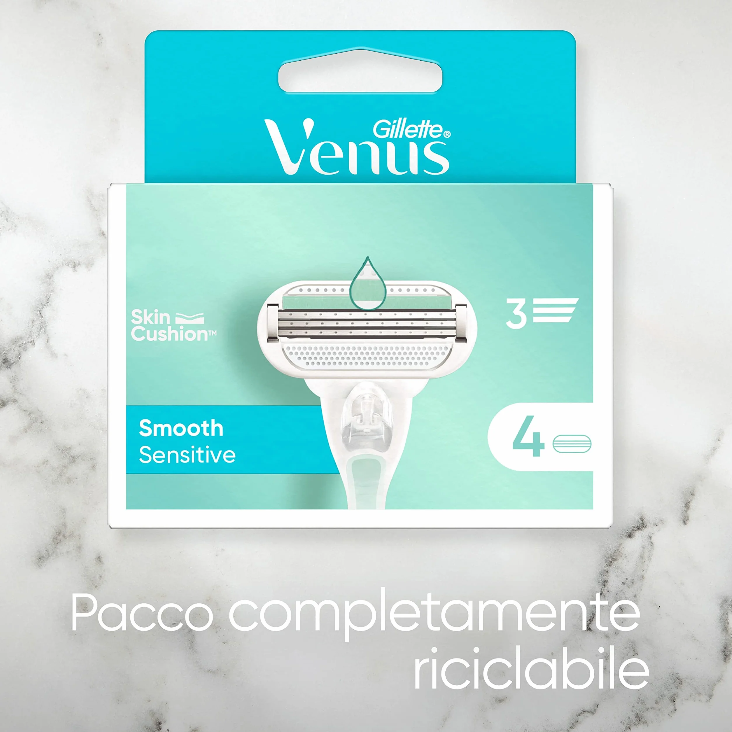 Gillette Venus Deluxe Smooth Sensitive Ricariche Rasoio Donna 4 sztuki