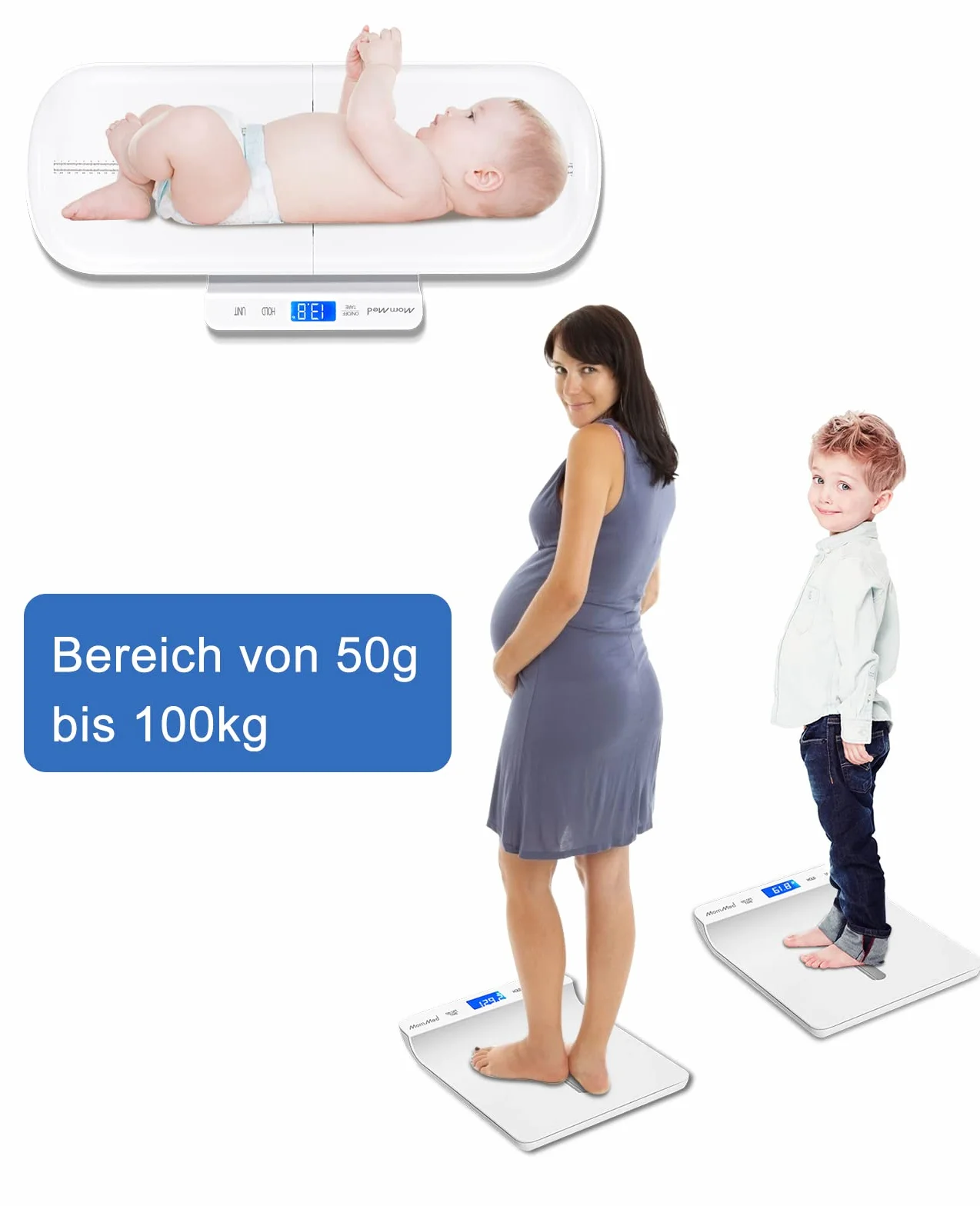 Bilancia digitale Bluetooth per bambini e animali domestici, libbre e once, con app Baby Fit