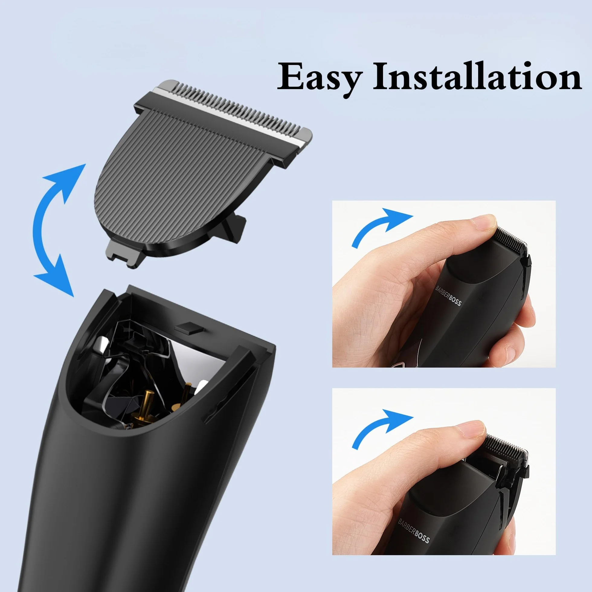 BarberBoss Body Clipper impermeabile senza fili per uomo: Rasoio viso corpo inguine lame ceramica