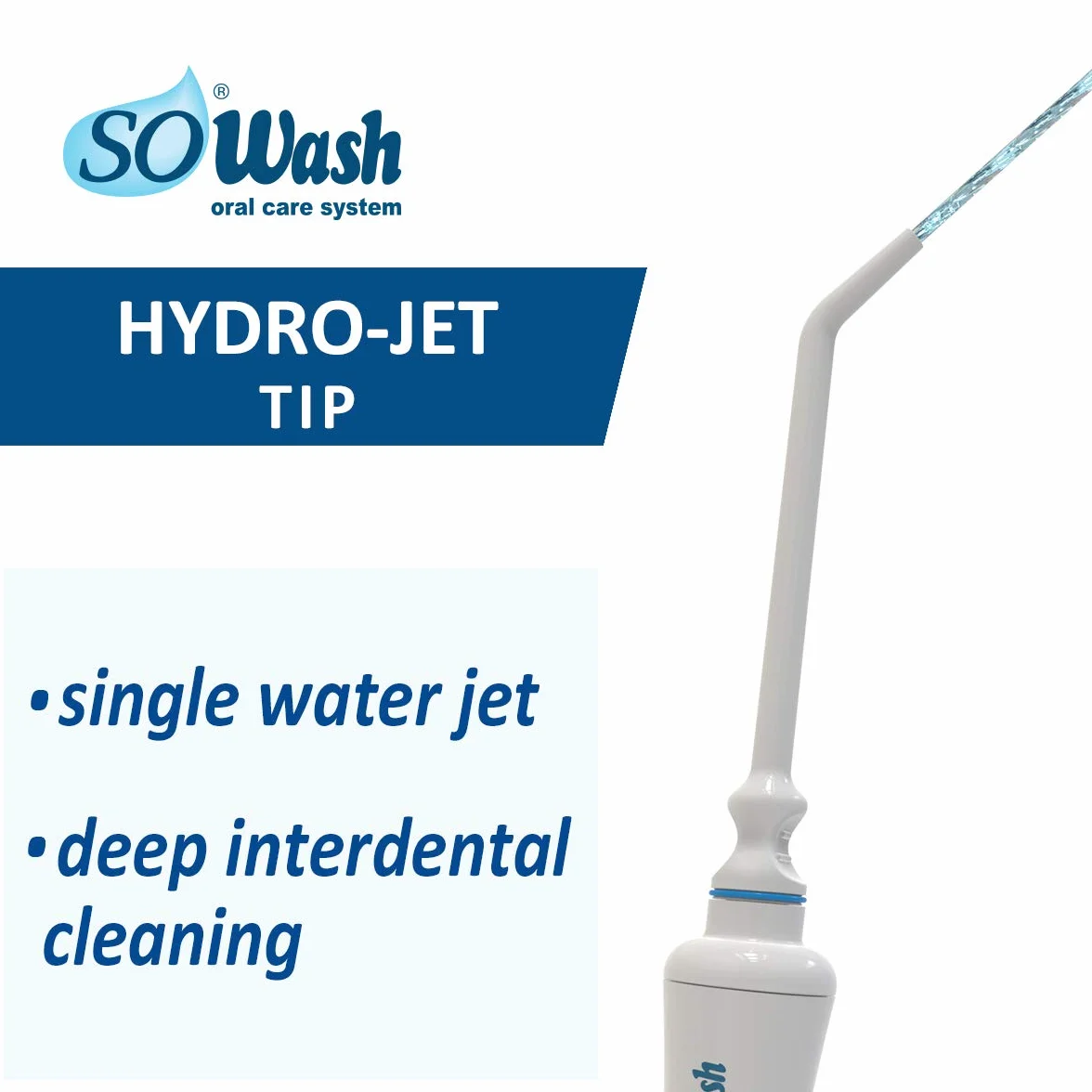 Idropulsore Dentale SoWash | Idrogetto | Si Collega al Rubinetto | Irrigatore Dentale Senza Batterie e Elettricità | Testina con Getto Singolo Lineare | Prodotto Italiano