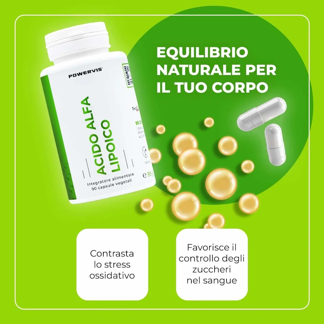 Acido Alfa Lipoico Certificato ThioActive® 600mg 90 capsule Dosaggio elevato Vegan