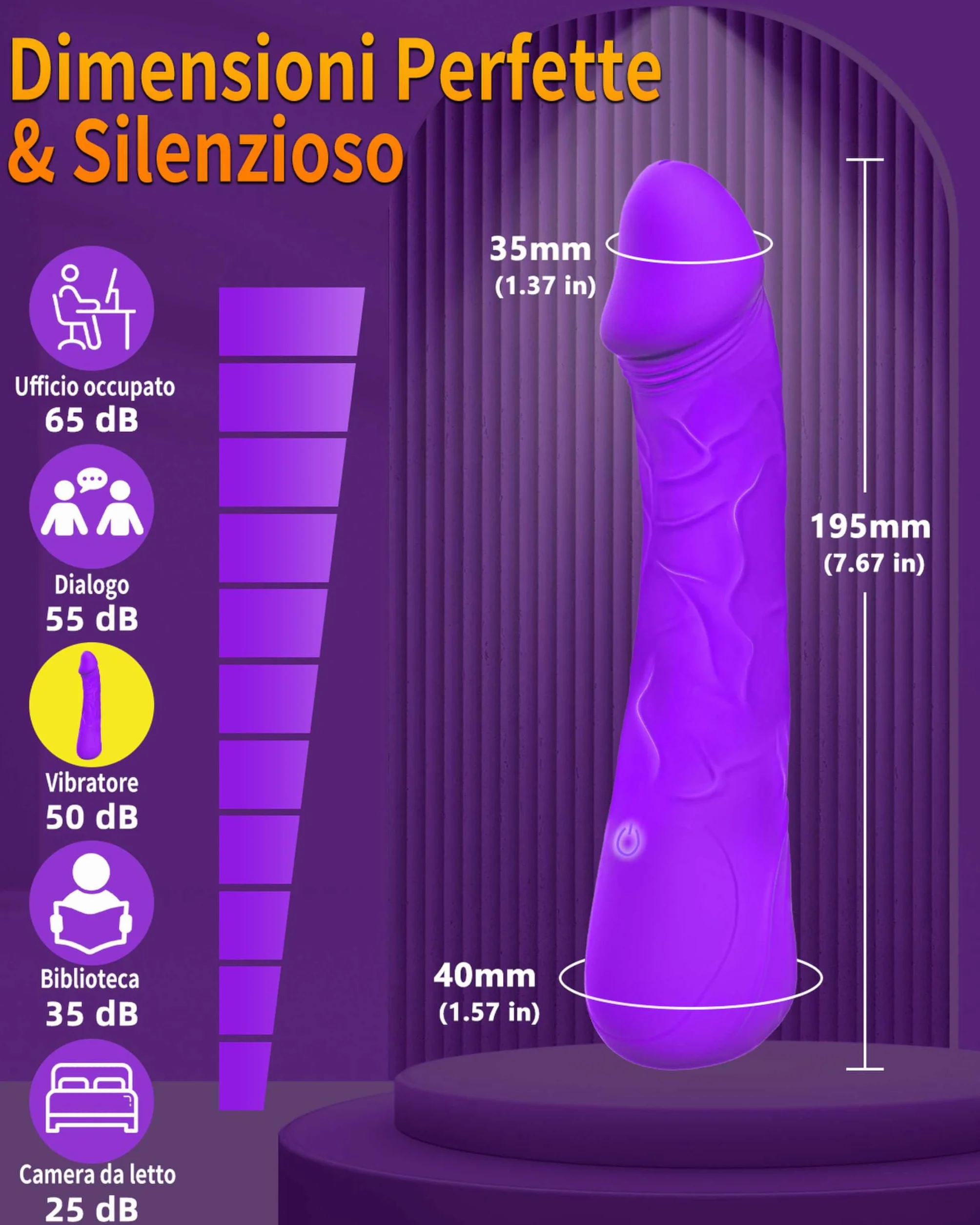 Coyoho Vibratoreper Donna Punto G Squirting Sex Toys Realistico Dildo Clidoride Uomo 10 Modalità Sexyshop Oggetti (viola)