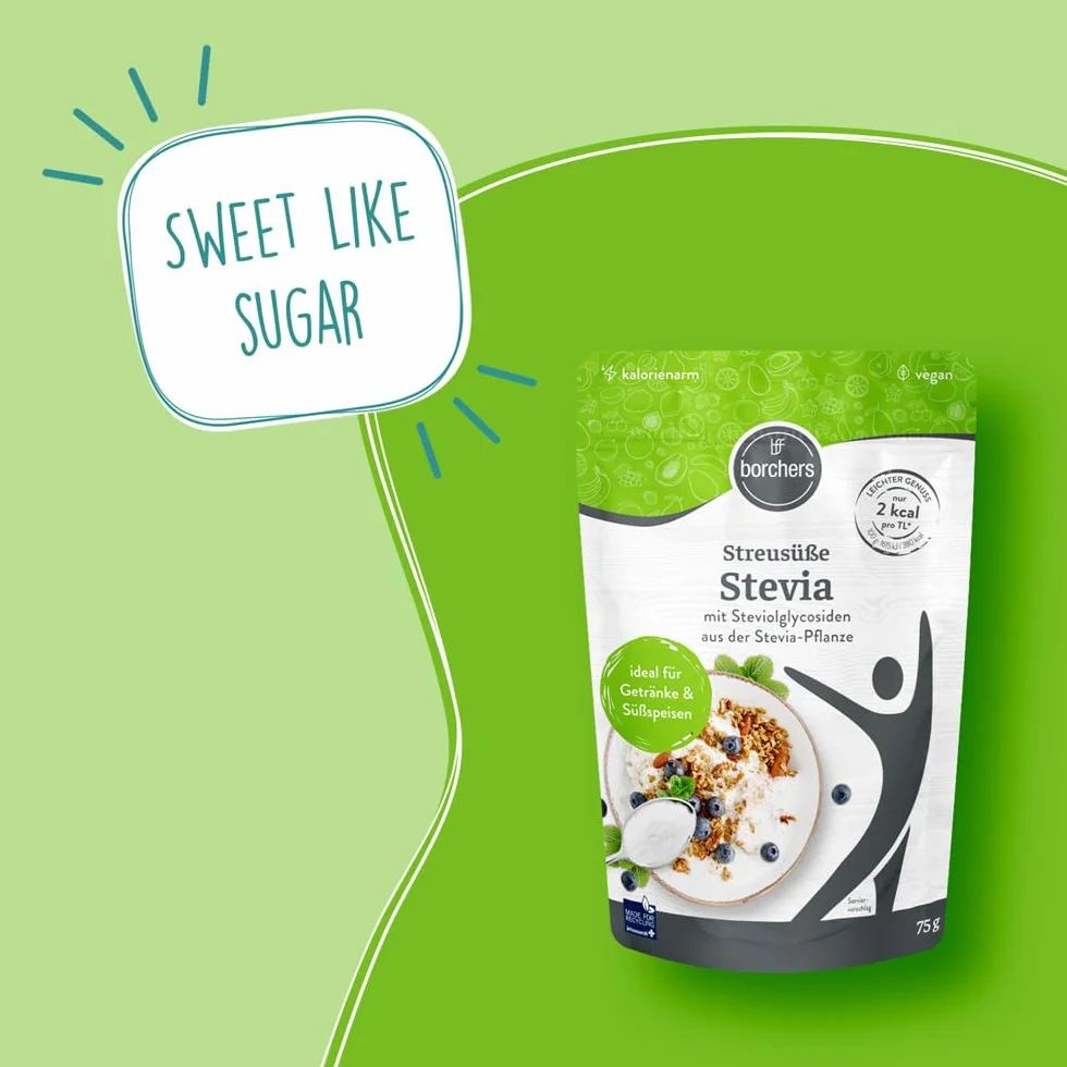 Borchers Stevia Streusüße 75 g Kalorienarm Rebaudiosid A