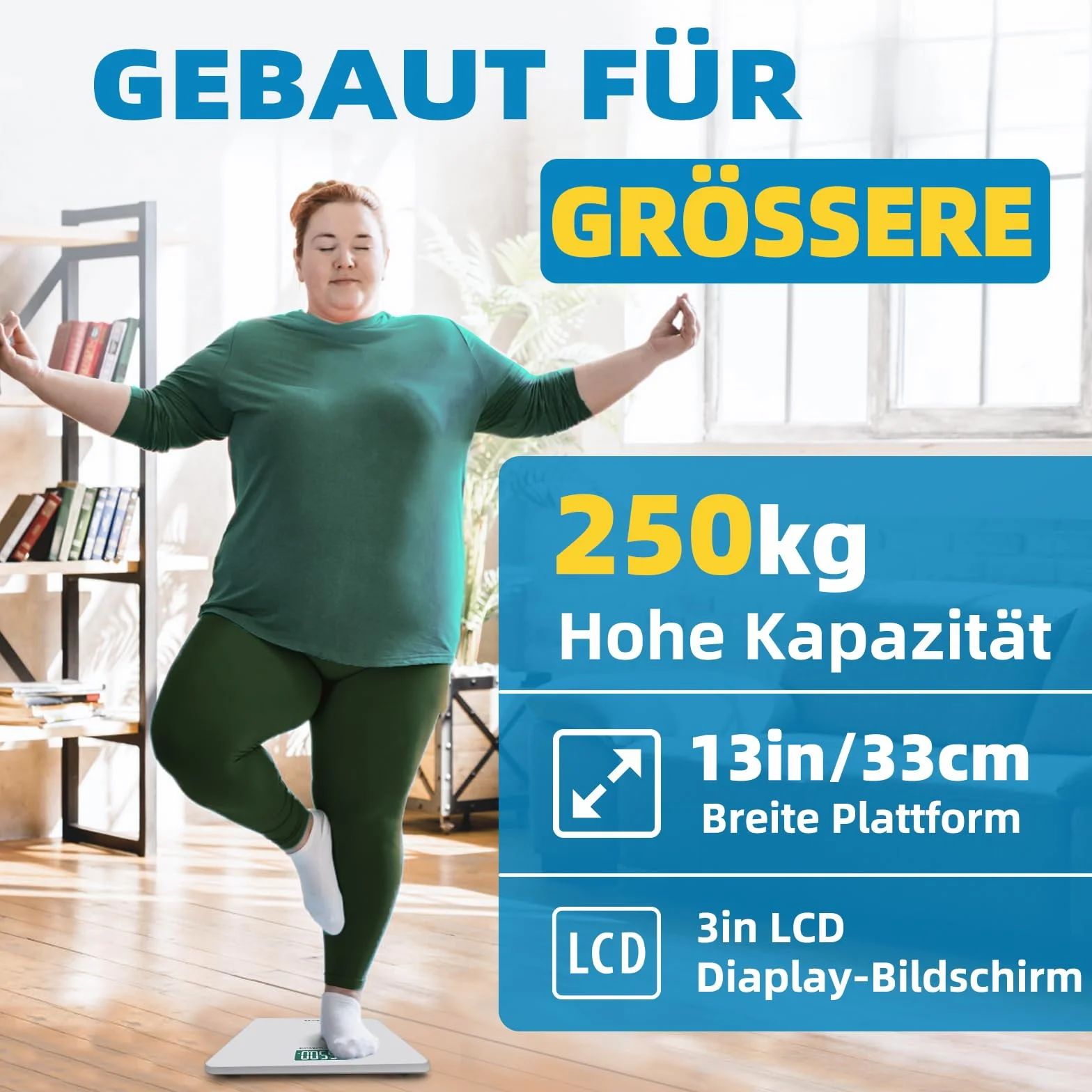 Lepulse Bilancia Pesapersone Digitale Vetro Temperato 33x30cm 250kg Bluetooth BMI