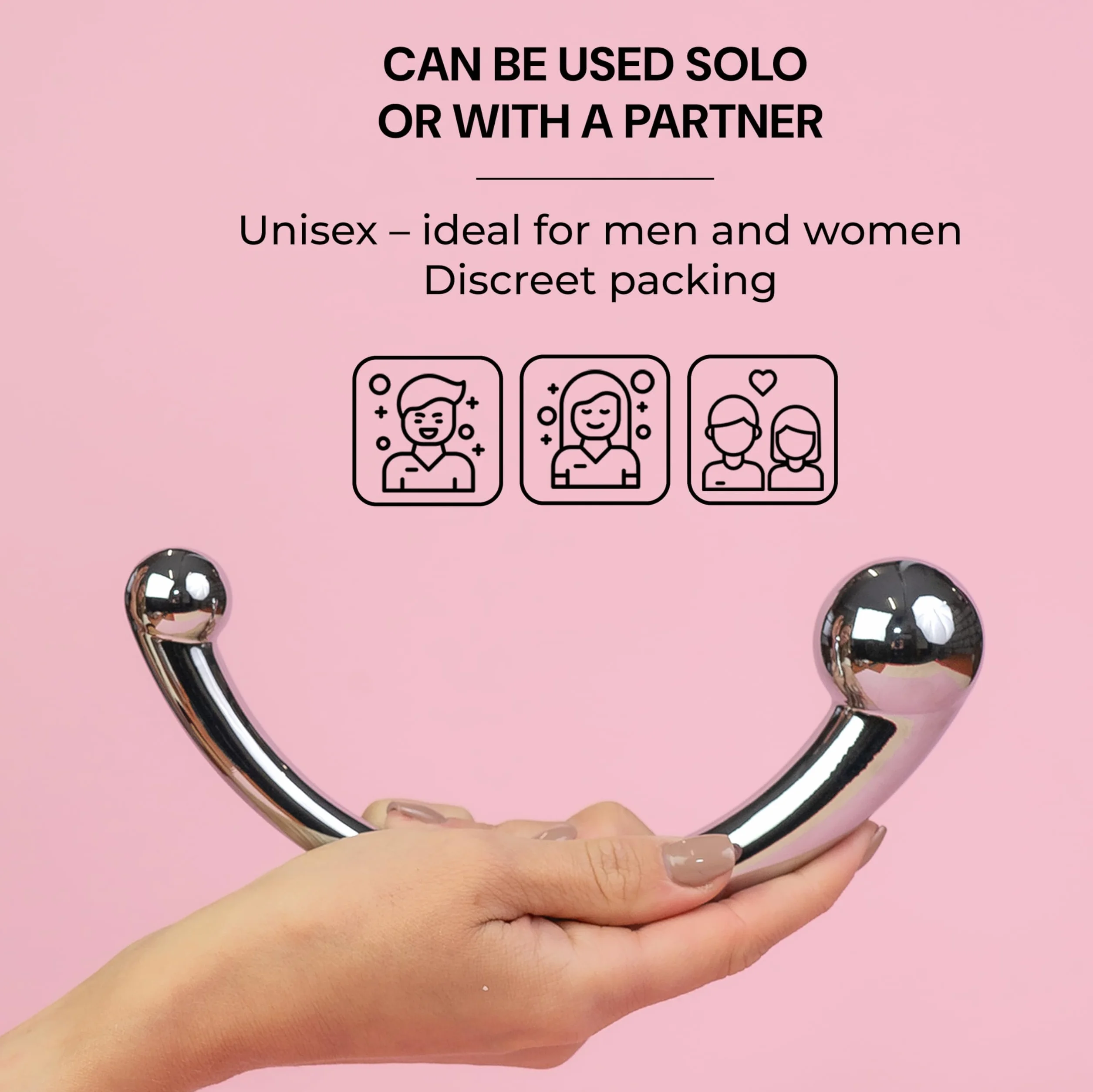 Doppio dildo anal plug in metallo 20 cm Dildo prostata doppio per uomini e donne dildo anale in acciaio sex toy dildo anale in metallo color argento Peso 510 g Dildo per uomini FOPS A110L